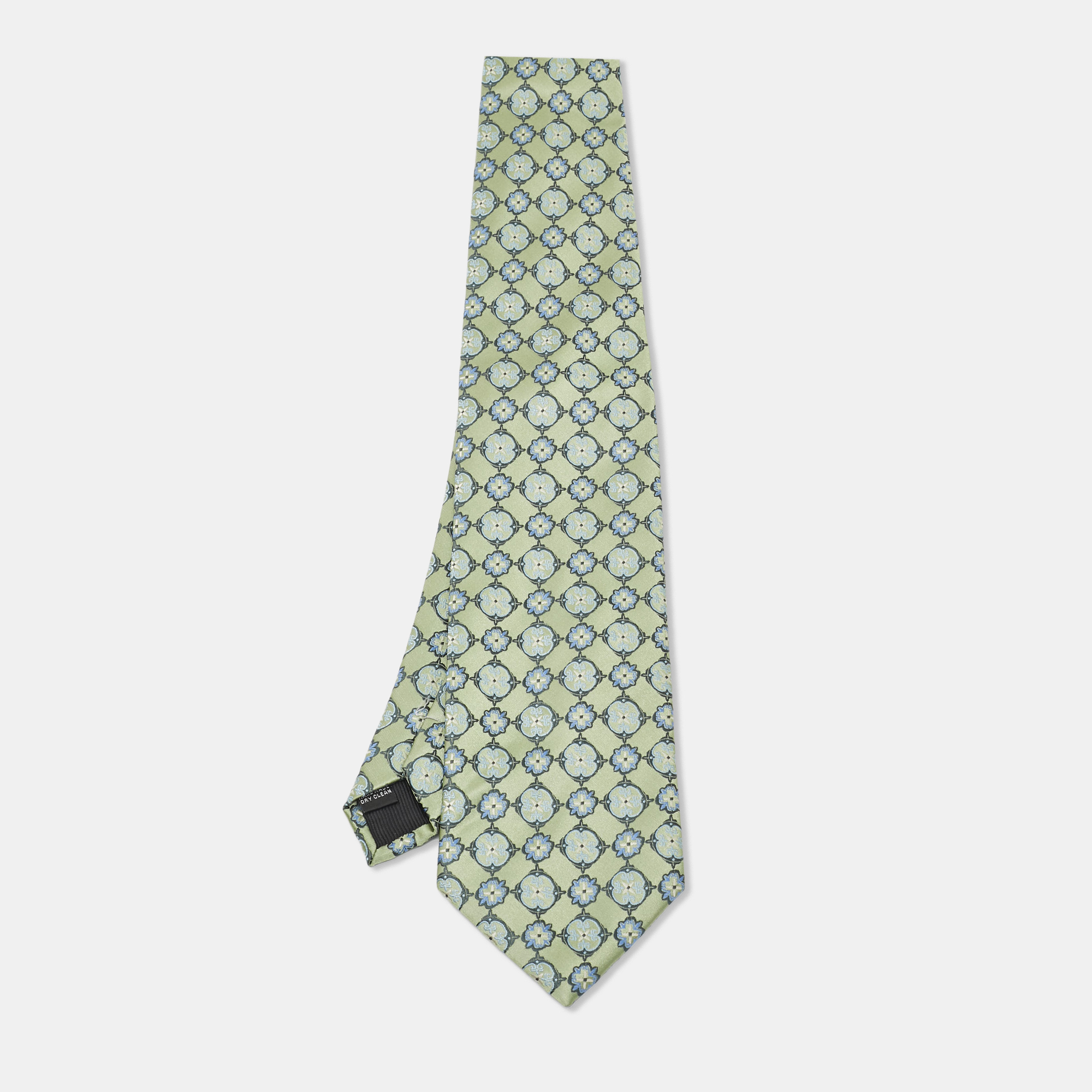 

Dior Green Vintage Floral Jacquard Silk Traditional Tie