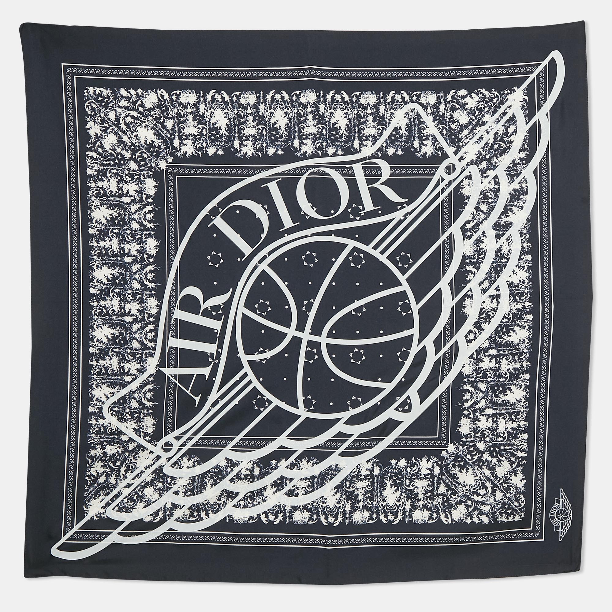

Dior X Jordan Navy Blue AirDior Print Silk Bandana Scarf