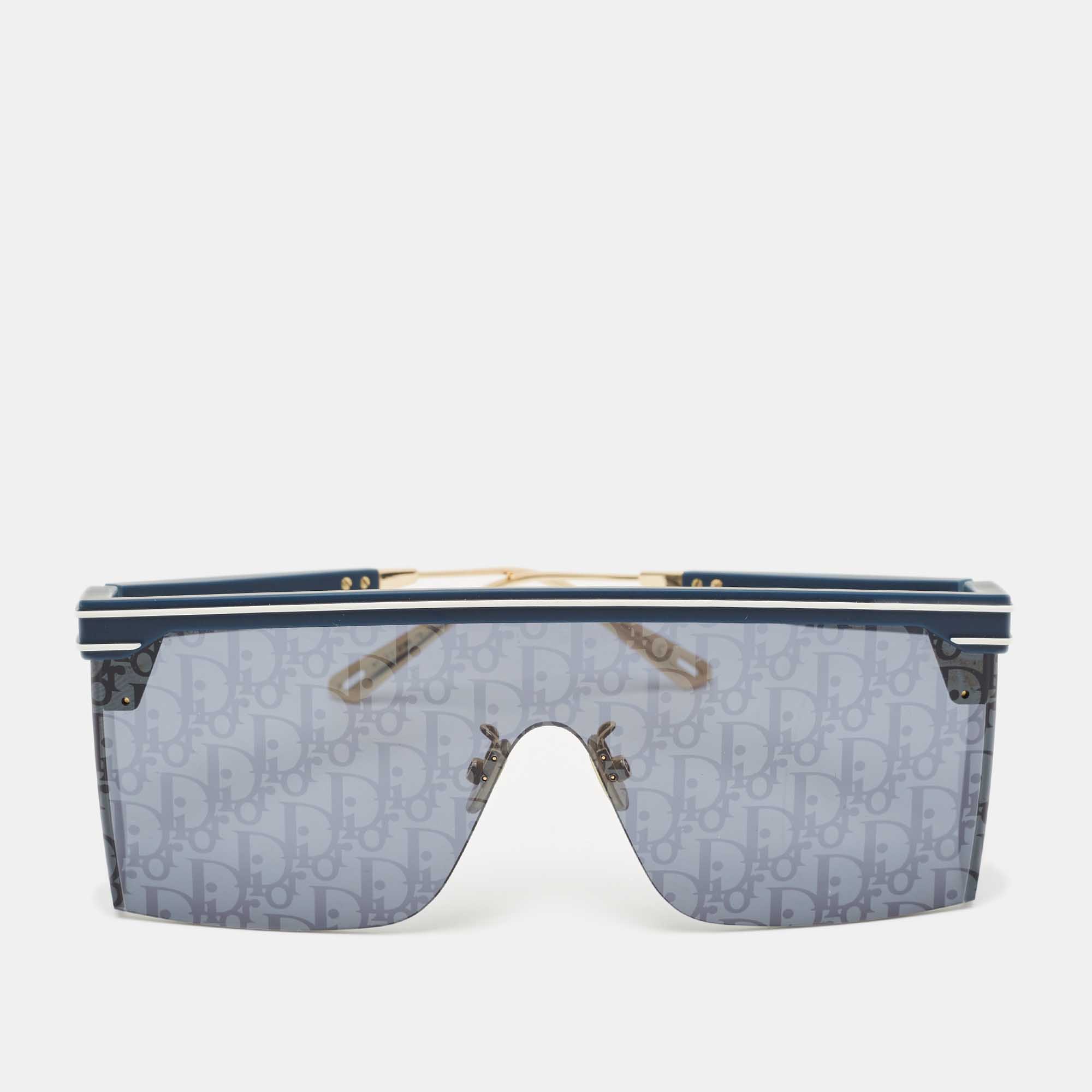 

Dior Navy Blue Oblique DiorClub M1U Shield Sunglasses