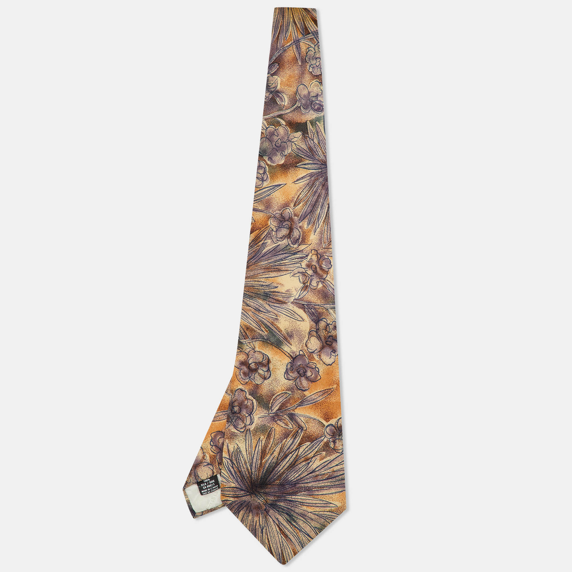 

Christian Dior Monsieur Beige Floral Print Silk Traditional Tie