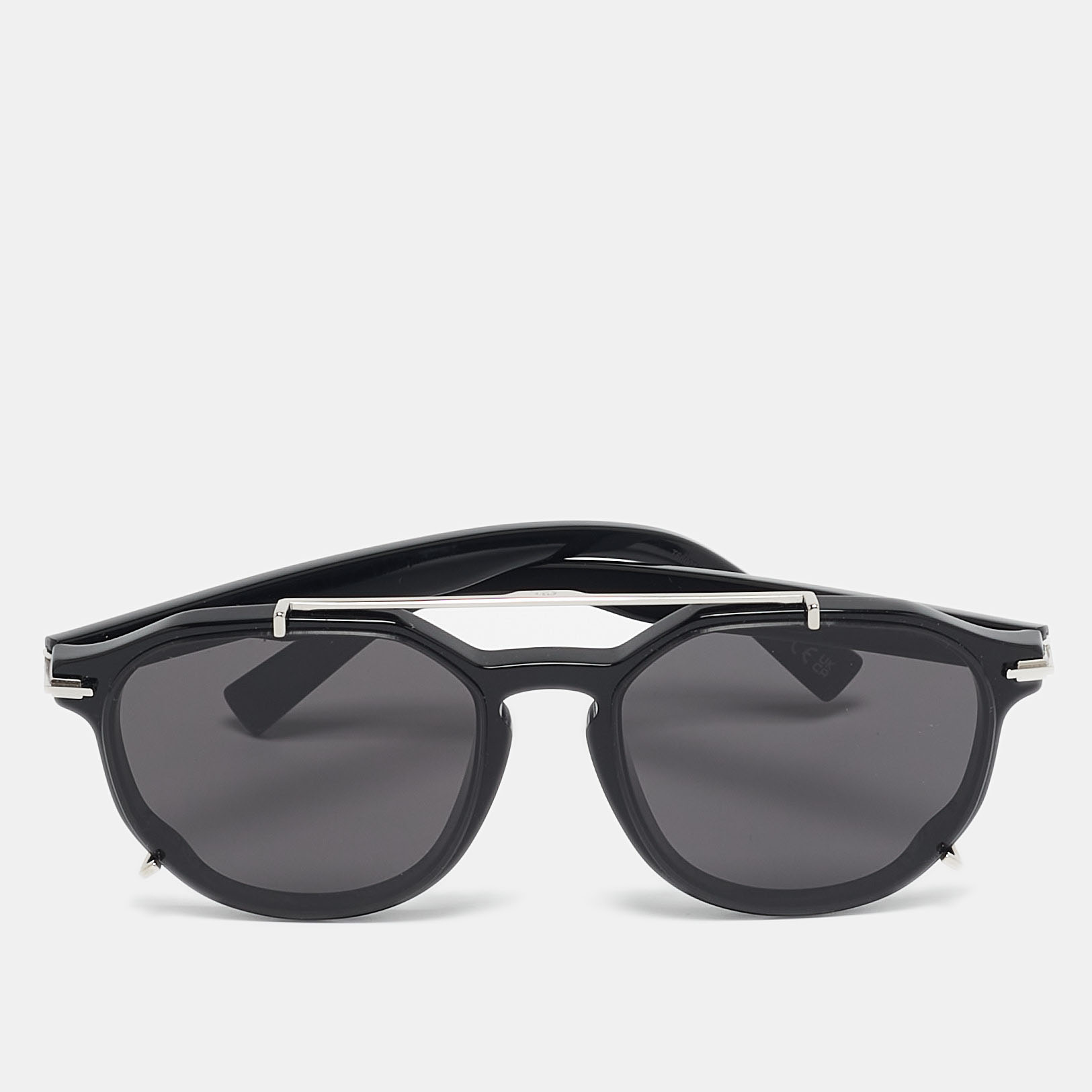Click to view more detailed imagery on our partner's website Pre-owned Dior Black/silver Tone 10a0 Blacksuit Ri Aviator Sunglasses