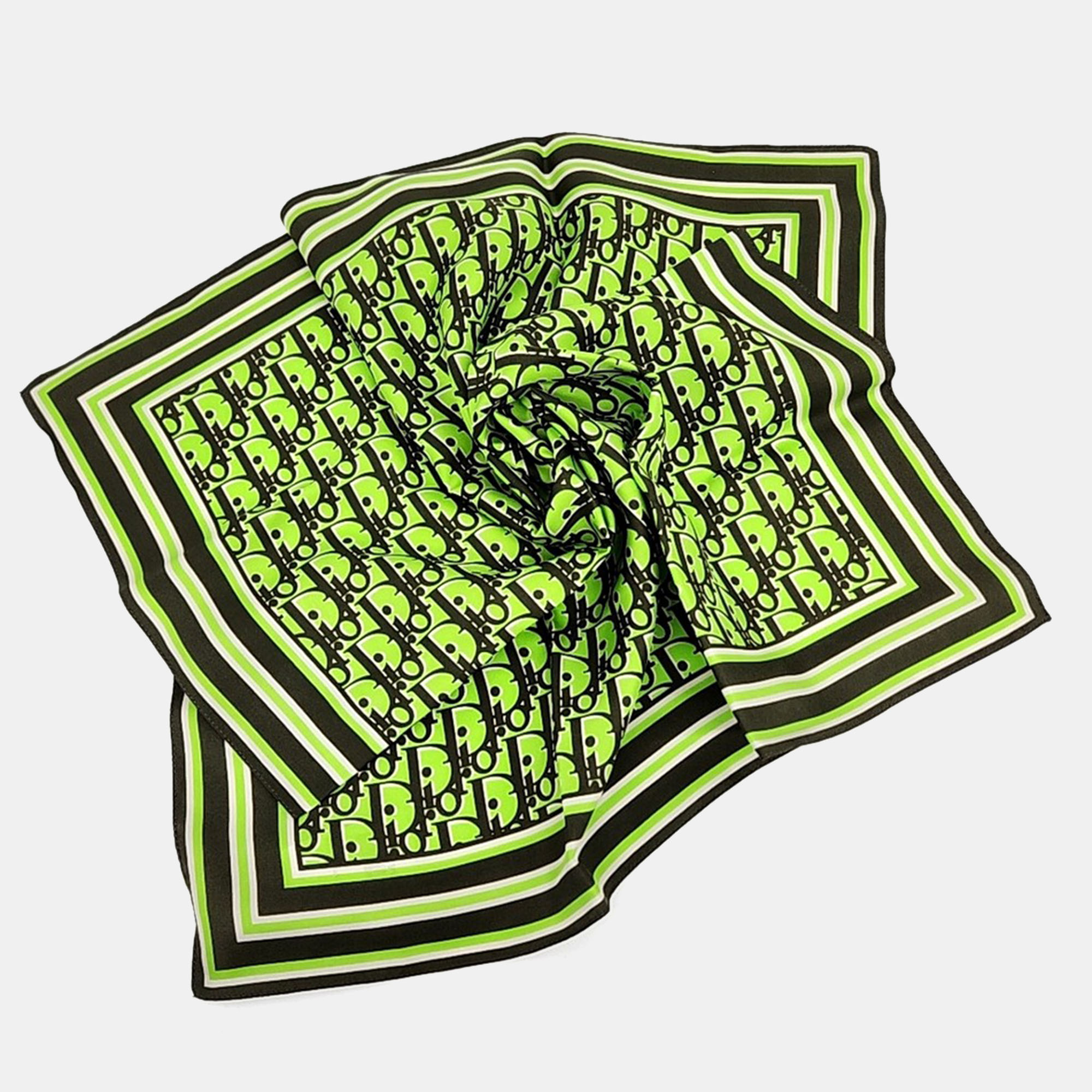 

Dior silk scarf and scarf ring, Green