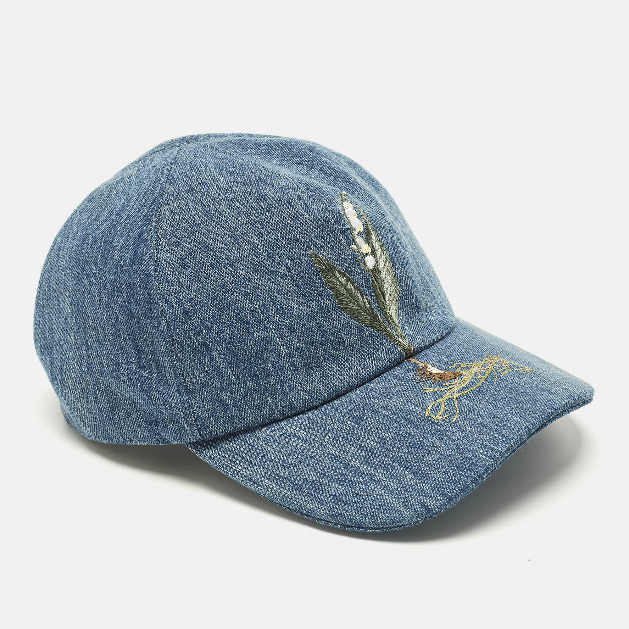 

Dior Homme Blue Lily Embroidered Denim Baseball Cap S