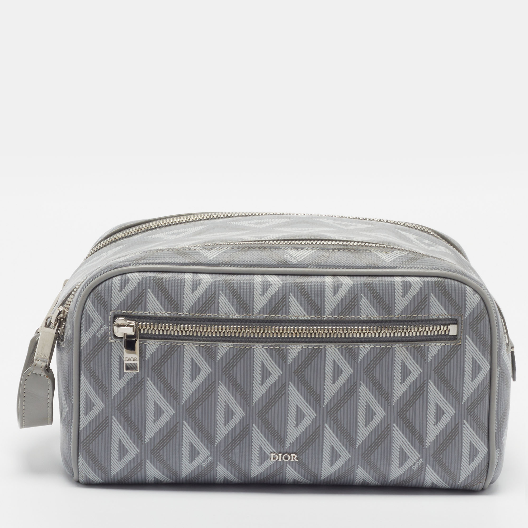 

Dior Toiletry Bag Grey CD Diamond Coated Canvas and Leather