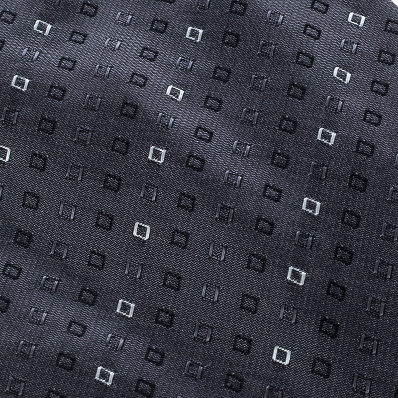 

Dior Vintage Dark Grey Geometric Pattern Silk Jacquard Tie