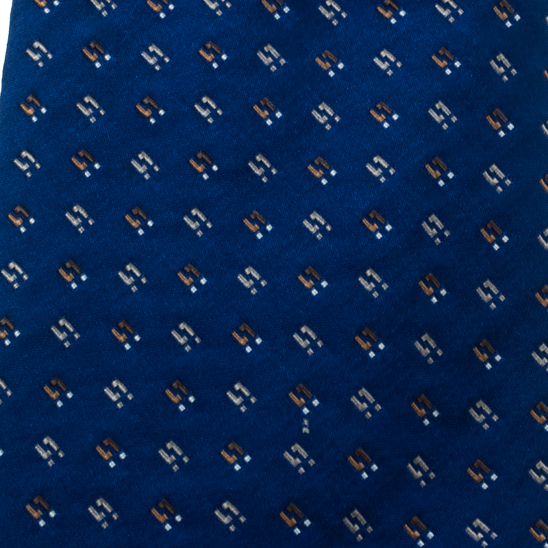 

Dior Cobalt Blue Patterned Silk Jacquard Tie