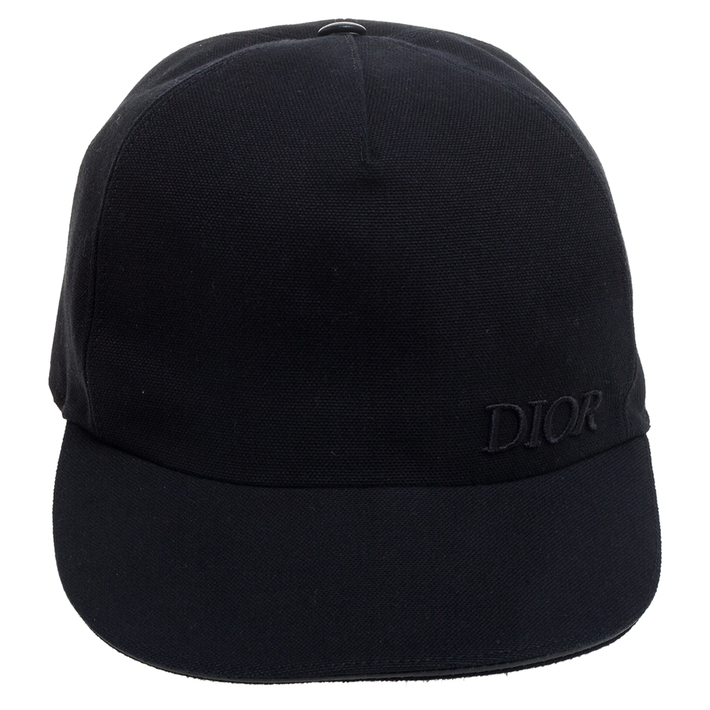 

Dior Black Logo Embroidered Canvas Baseball Cap