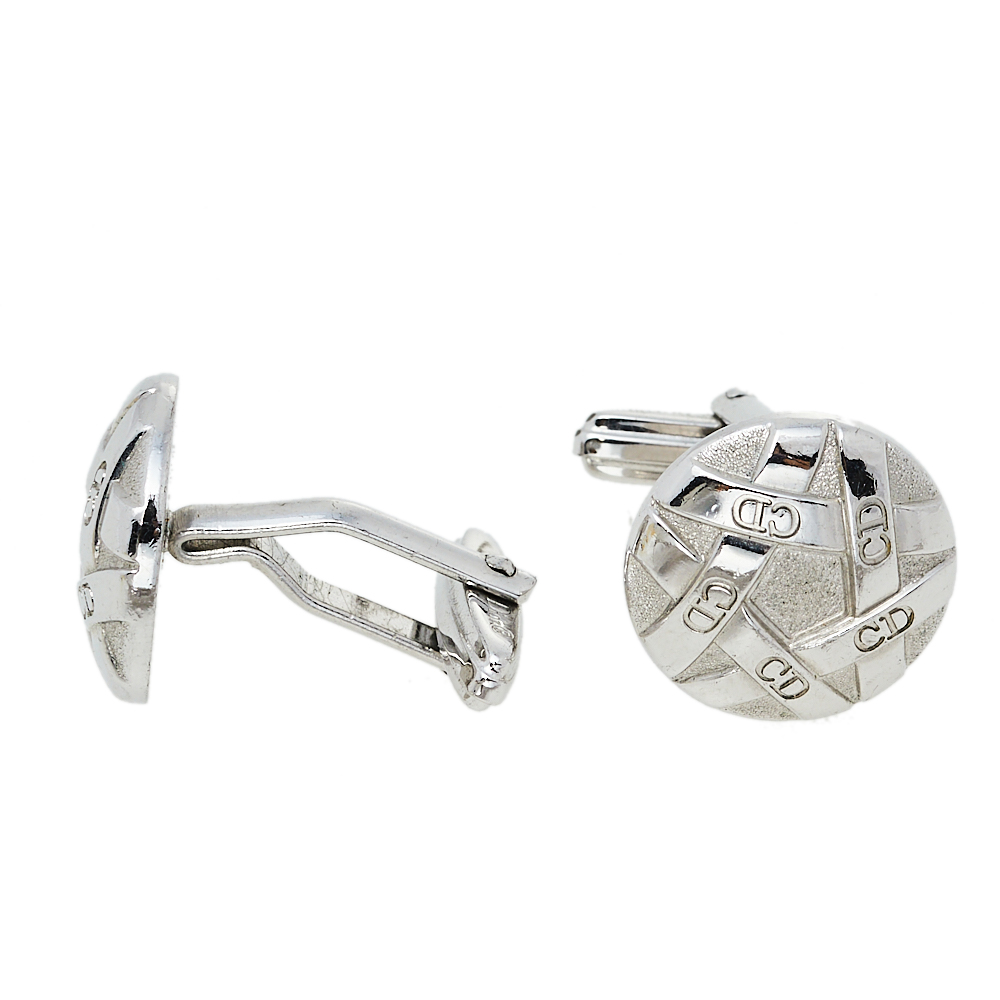 

Dior Silver Tone Round Cufflinks