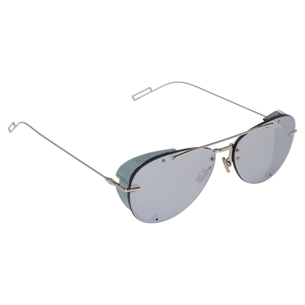 Pre-owned Dior Silver Mirror 0100t Aviator Sunglasses