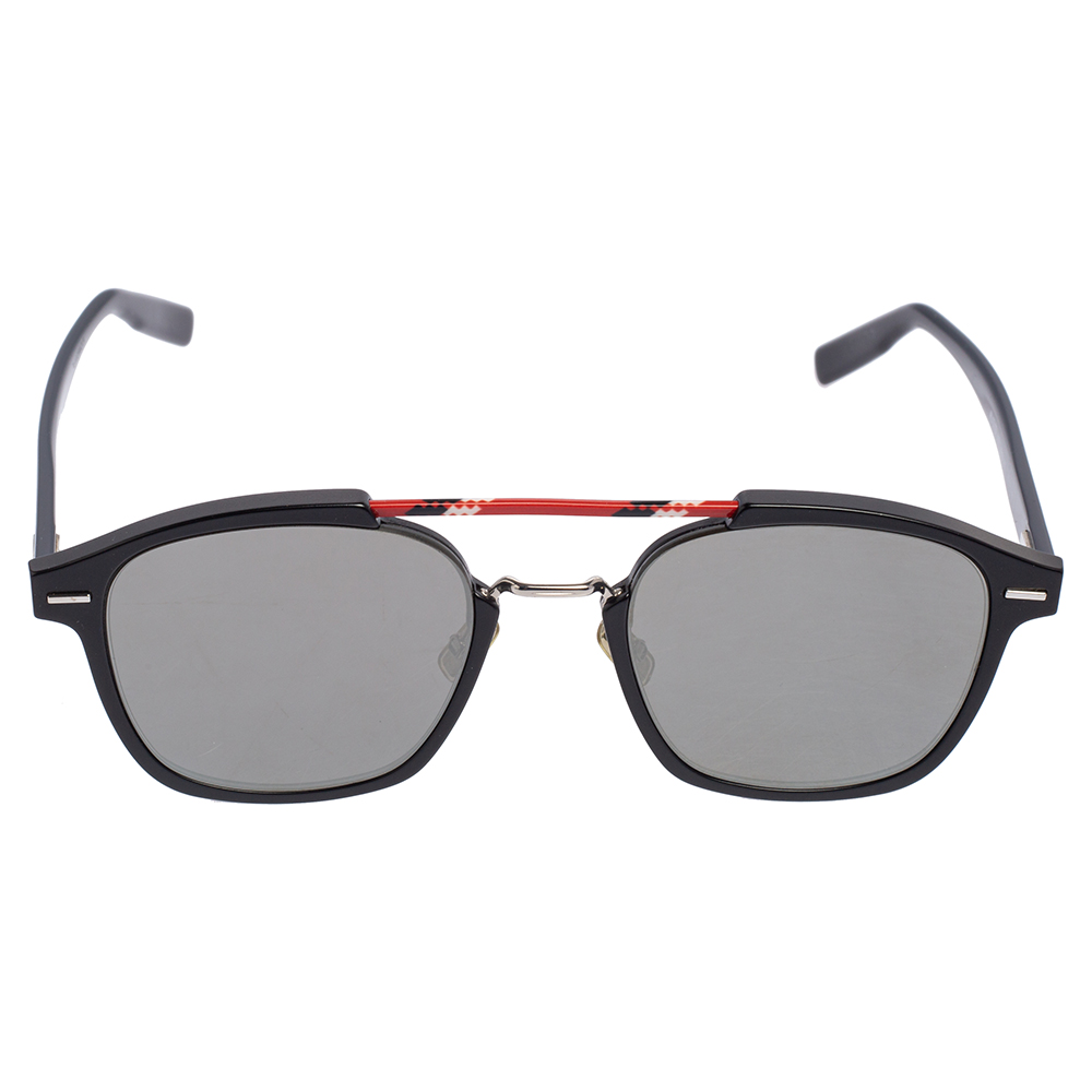 

Dior Homme Black Metal Tone AL13.13 Mirror Square Sunglasses