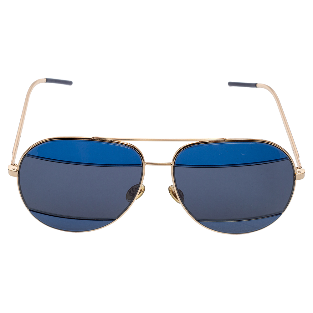 

Dior Blue/Gold DiorSplit2 Aviator Sunglasses