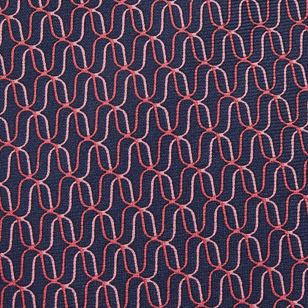 

Dior Red & Blue Geometric Print Silk Tie