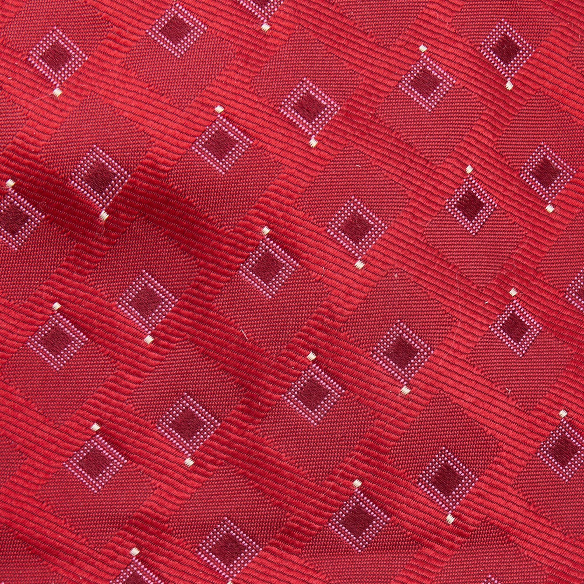 

Dior Vintage Red Check Jacquard Silk Tie