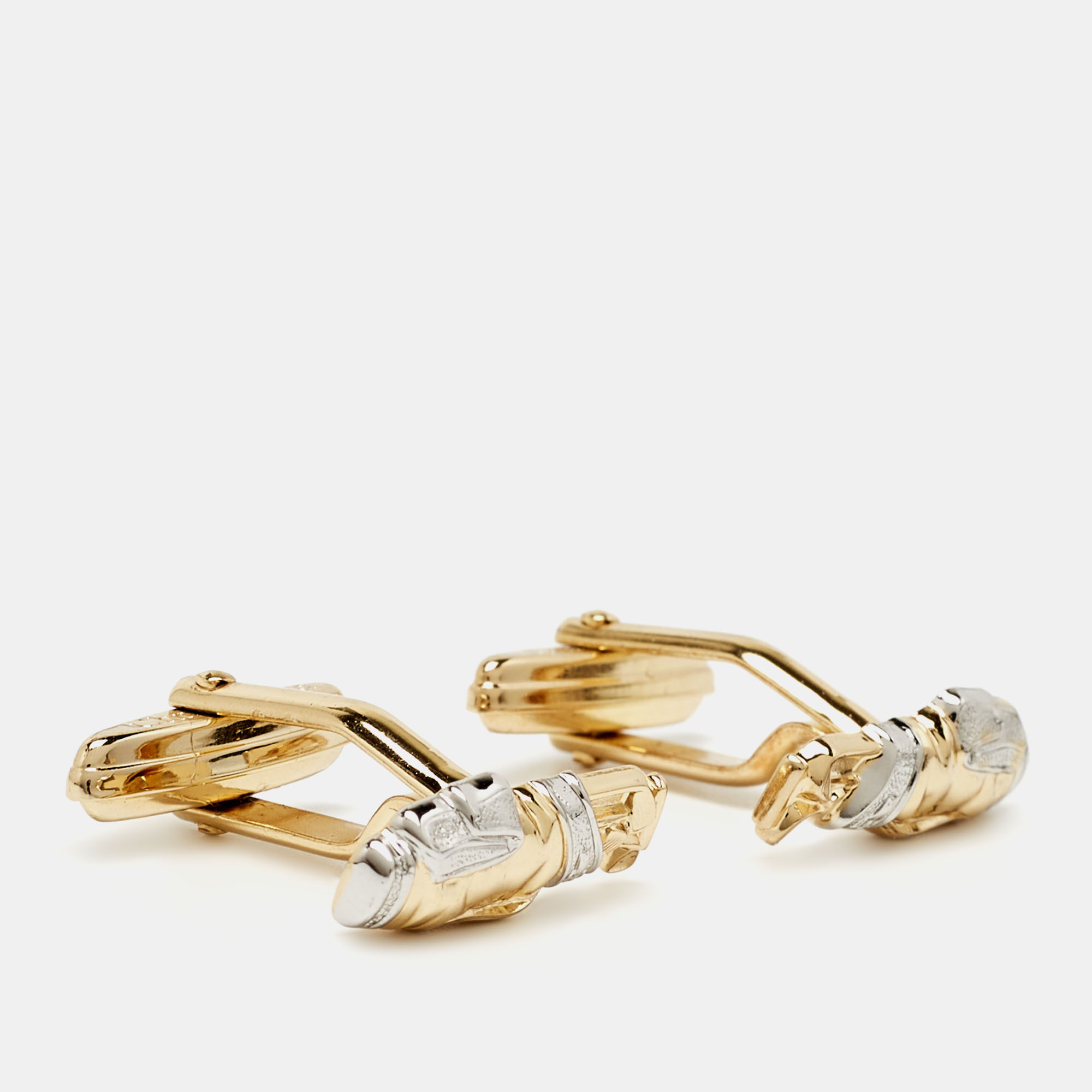 Dior Two Tone Metal Toggle Cufflinks