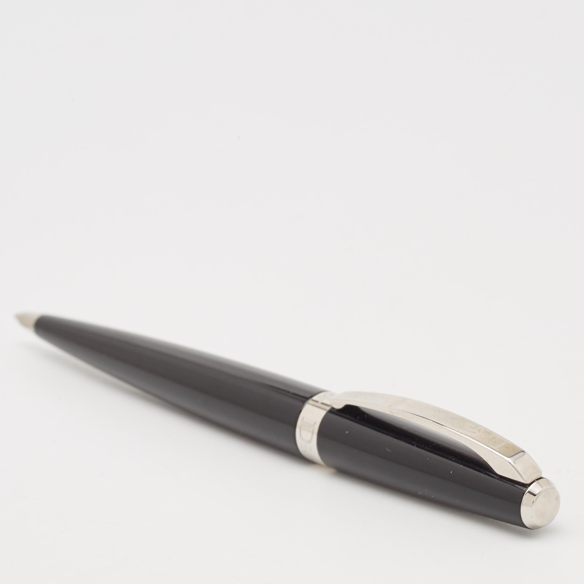 

Dior Black Lacquer Silver Tone Ballpoint Pen