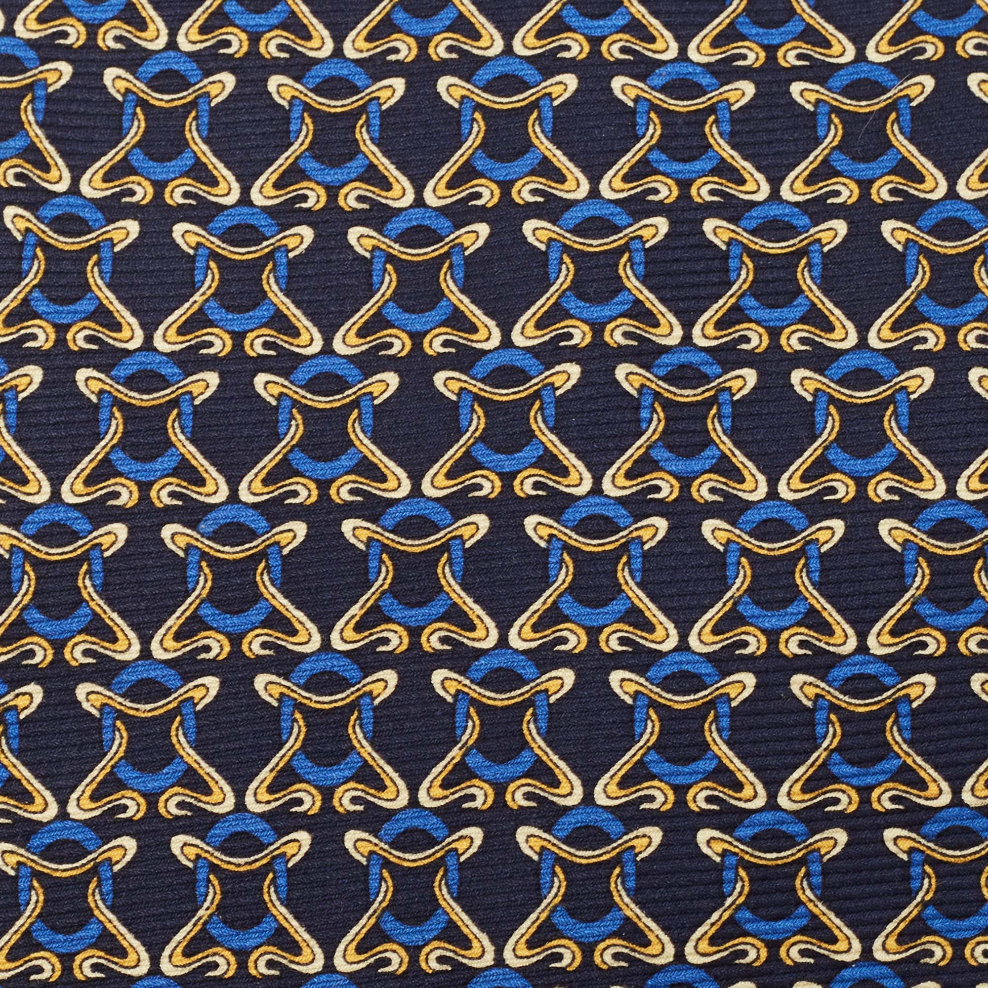 

Christian Dior Navy Blue Printed Silk Tie