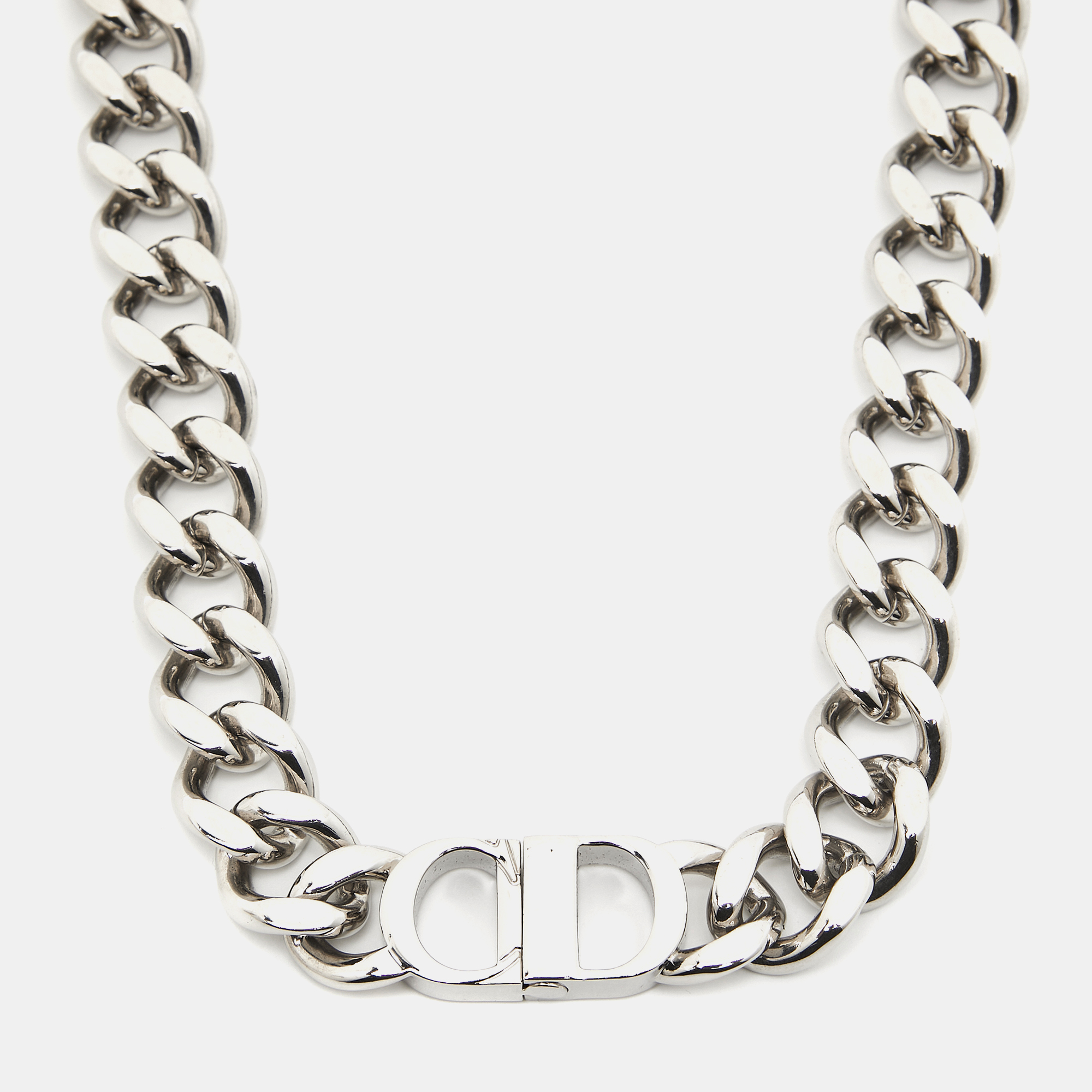 

Dior CD Icon Chain Link Silver Tone Necklace