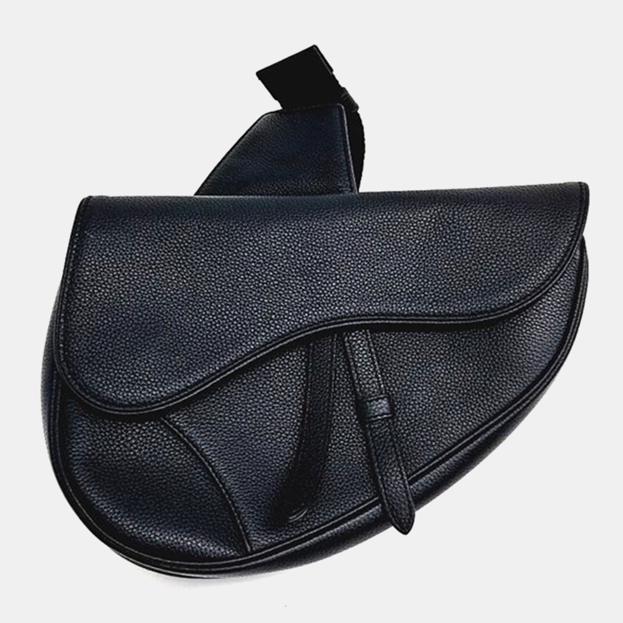 

Dior Black Pebbled Leather Saddle bag