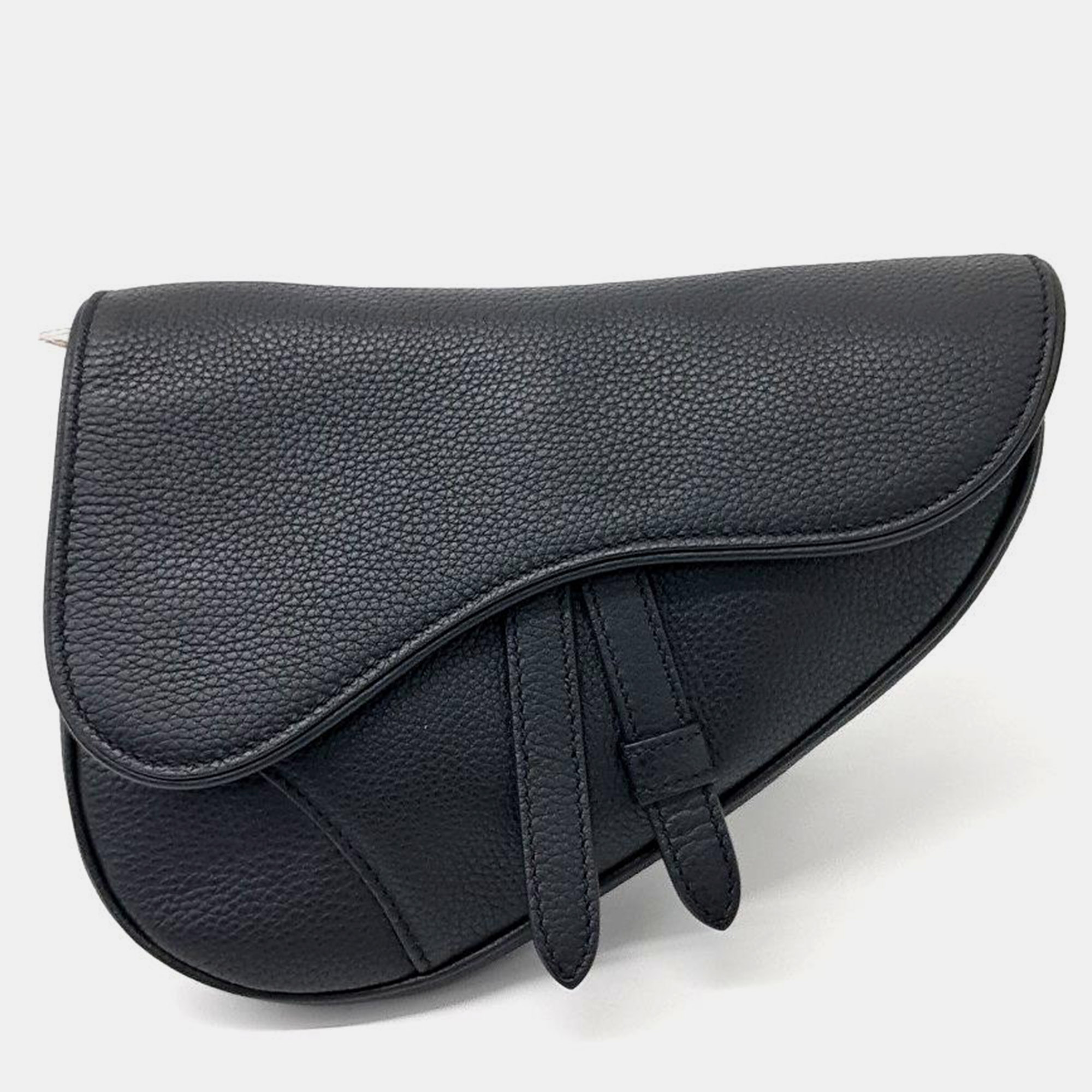 Pre-owned Dior Homme Mini Saddle Bag In Black