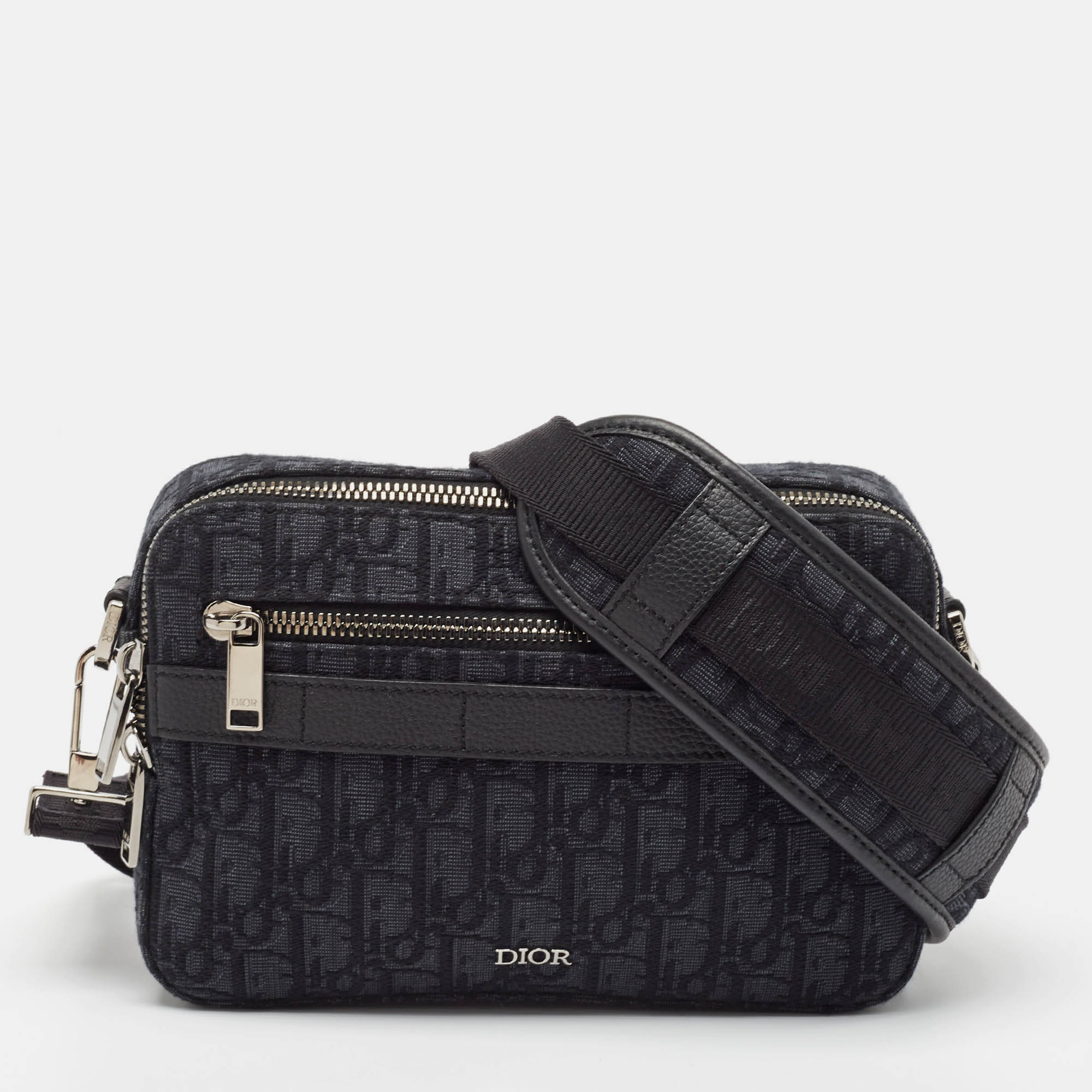 

Dior Black Oblique Jacquard Canvas Safari Crossbody Bag