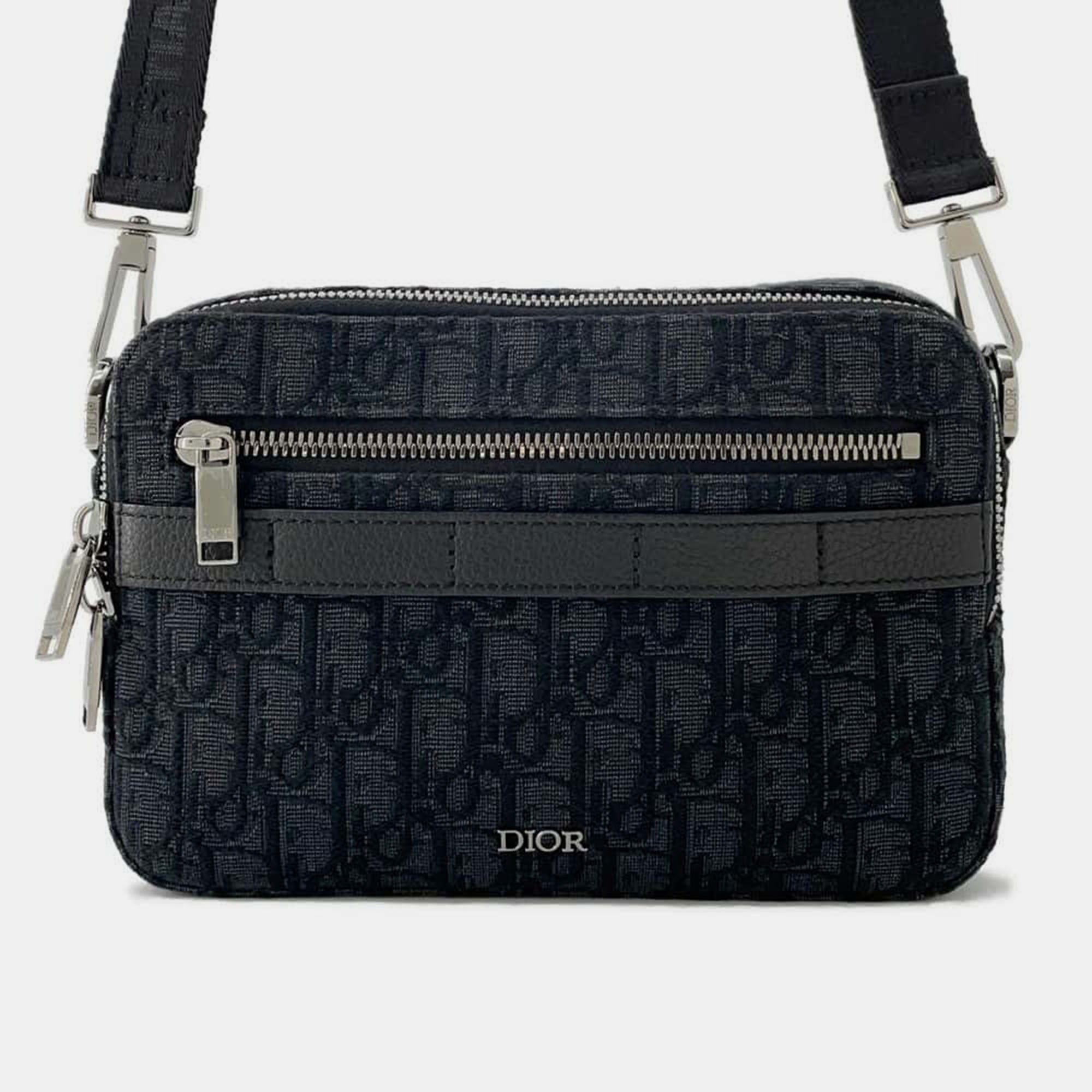 

Dior Black Canvas Oblique Safari Messenger Bag