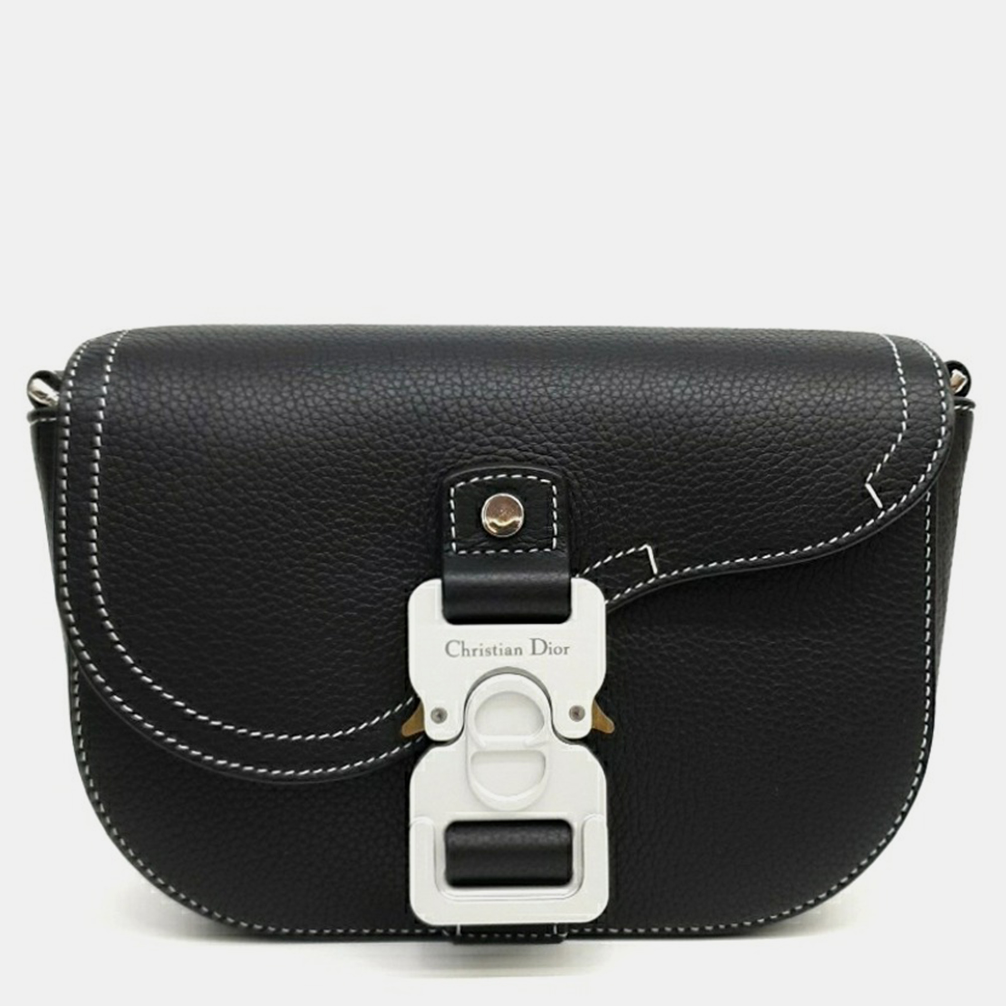 

Dior Black Leather Saddle Mini Messenger Bag