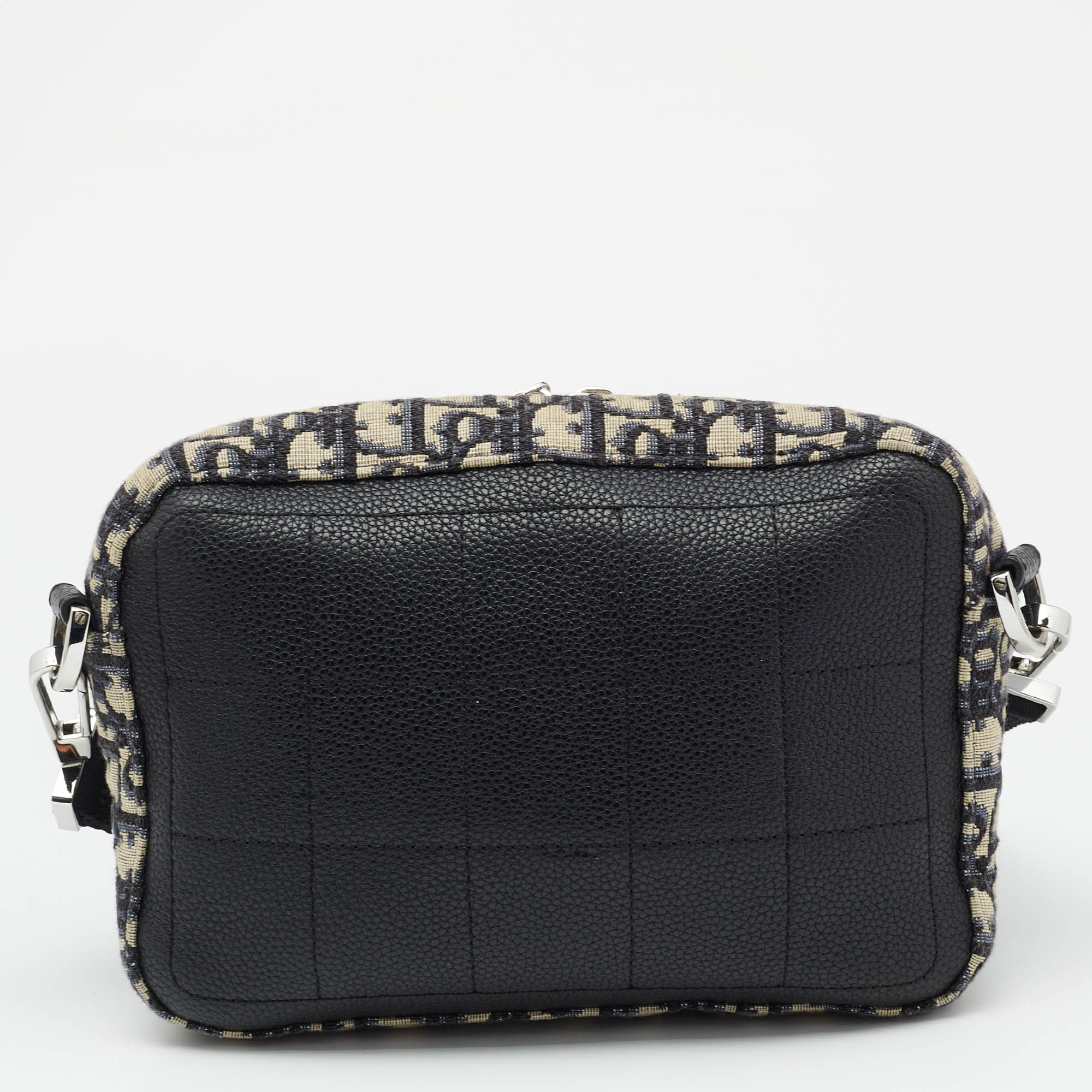 Dior Navy Blue Oblique Canvas and Leather Crossbody Bag 4