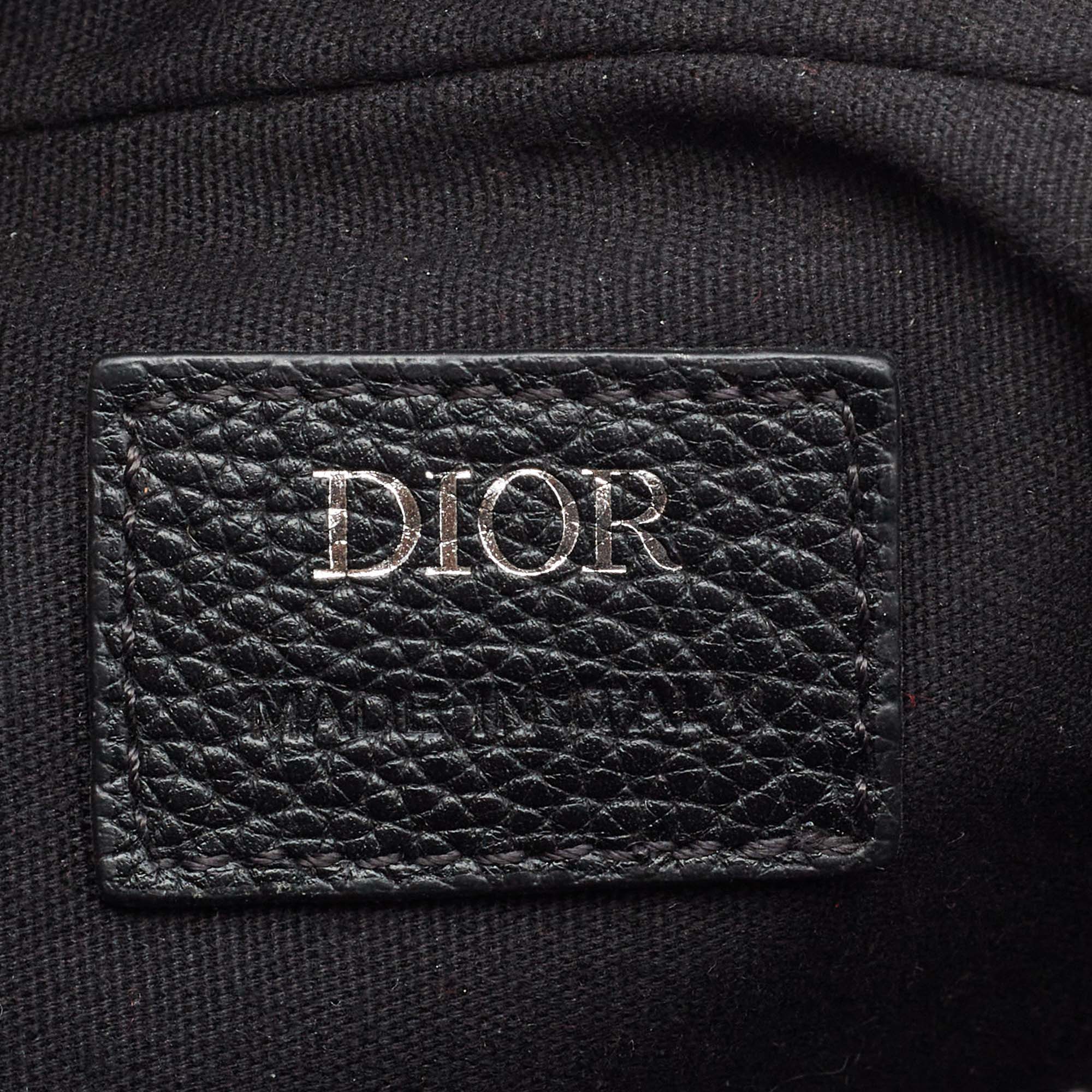 Dior Navy Blue Oblique Canvas and Leather Crossbody Bag 8