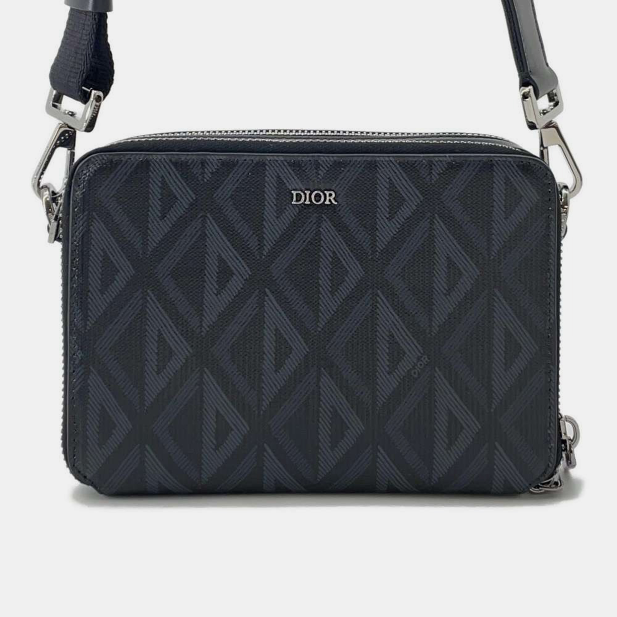 

Dior Black PVC Coated Canvas CD Diamond Shoulder Bag