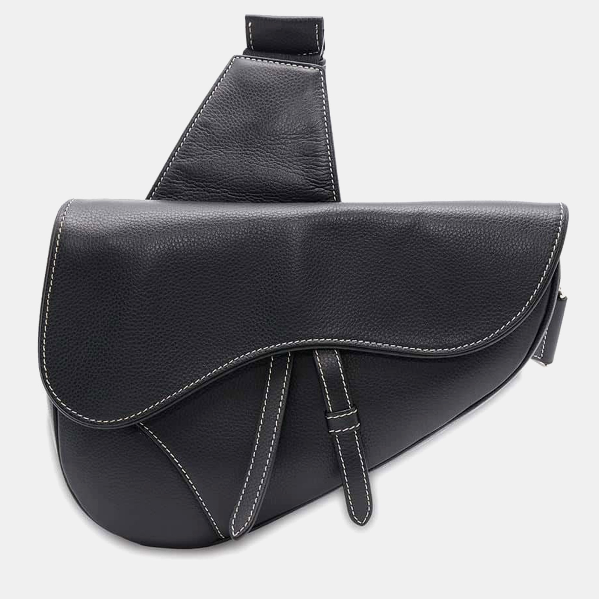 

Dior Black Leather Saddle Bag