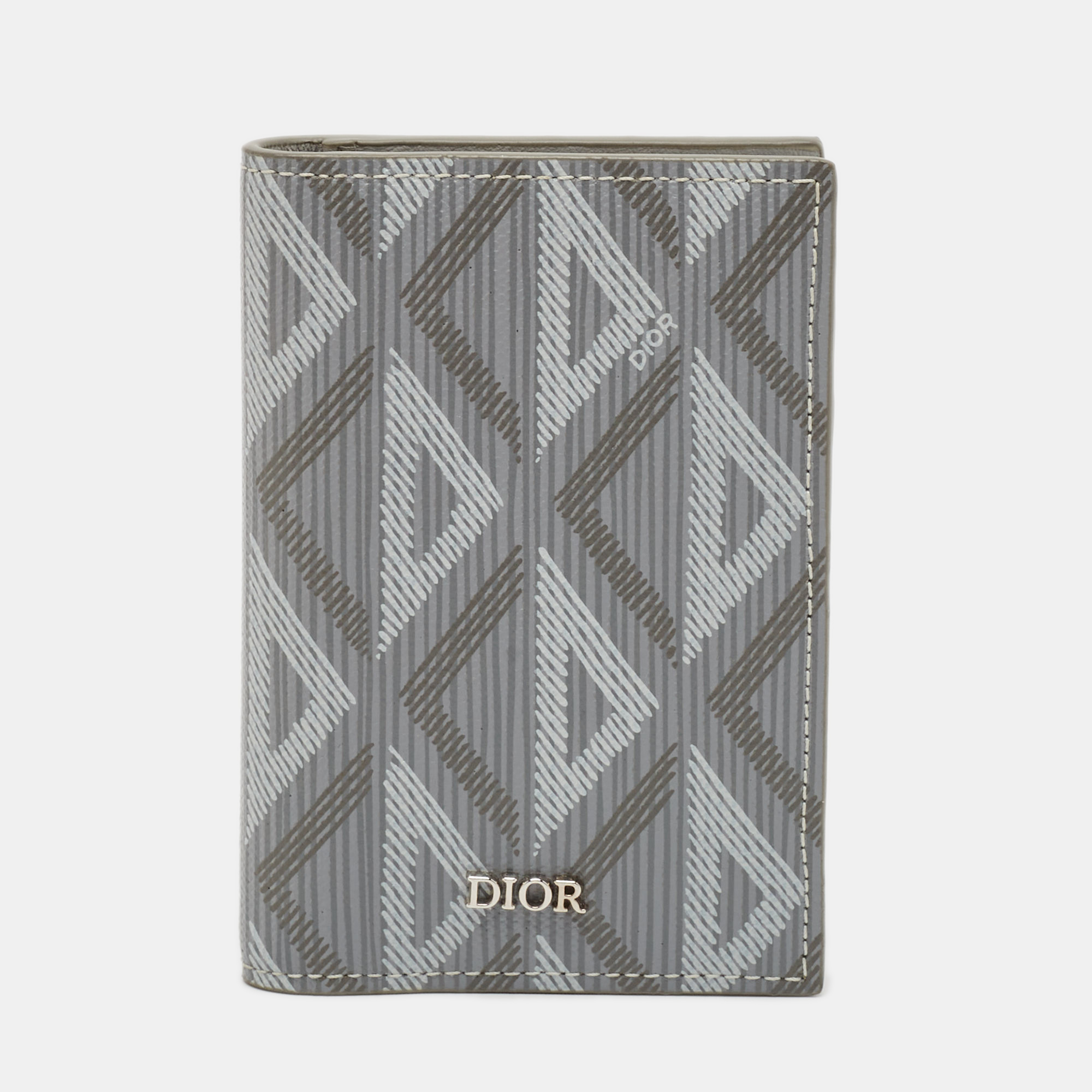 

Dior Grey CD Diamond Print Coated Canvas Bifold Card Case