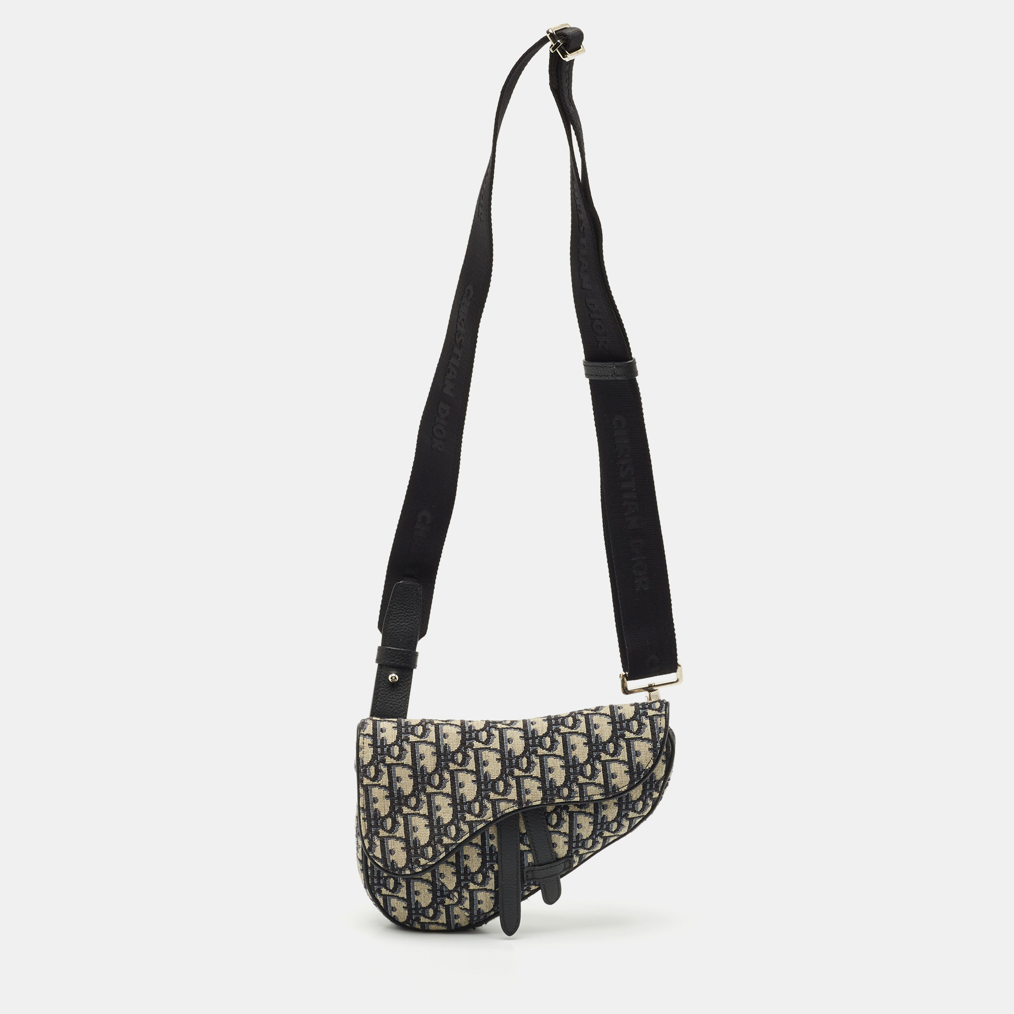 

Dior Black/Navy Blue Oblique Canvas and Leather Saddle Crossbody Bag
