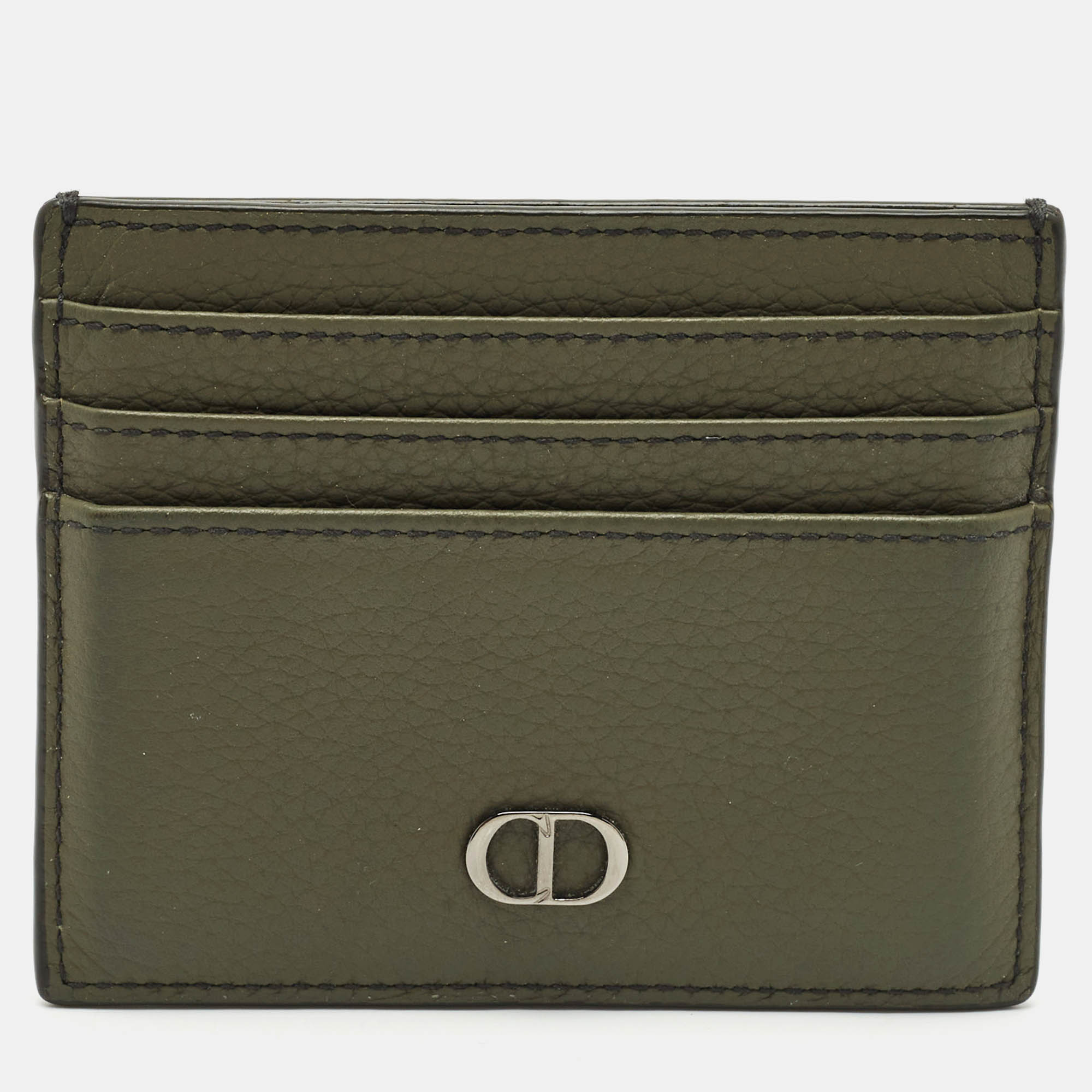 

Dior Olive Green Leather CD Icon Card Holder