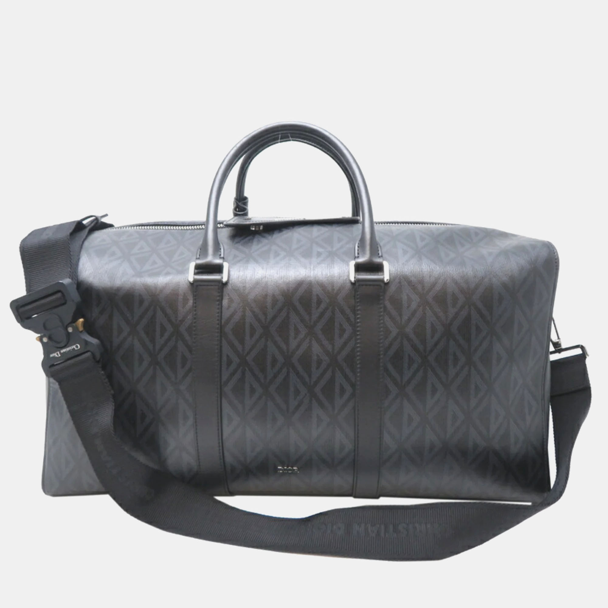 

Dior CD Diamond Lingot 50 Black PVC Boston Bag