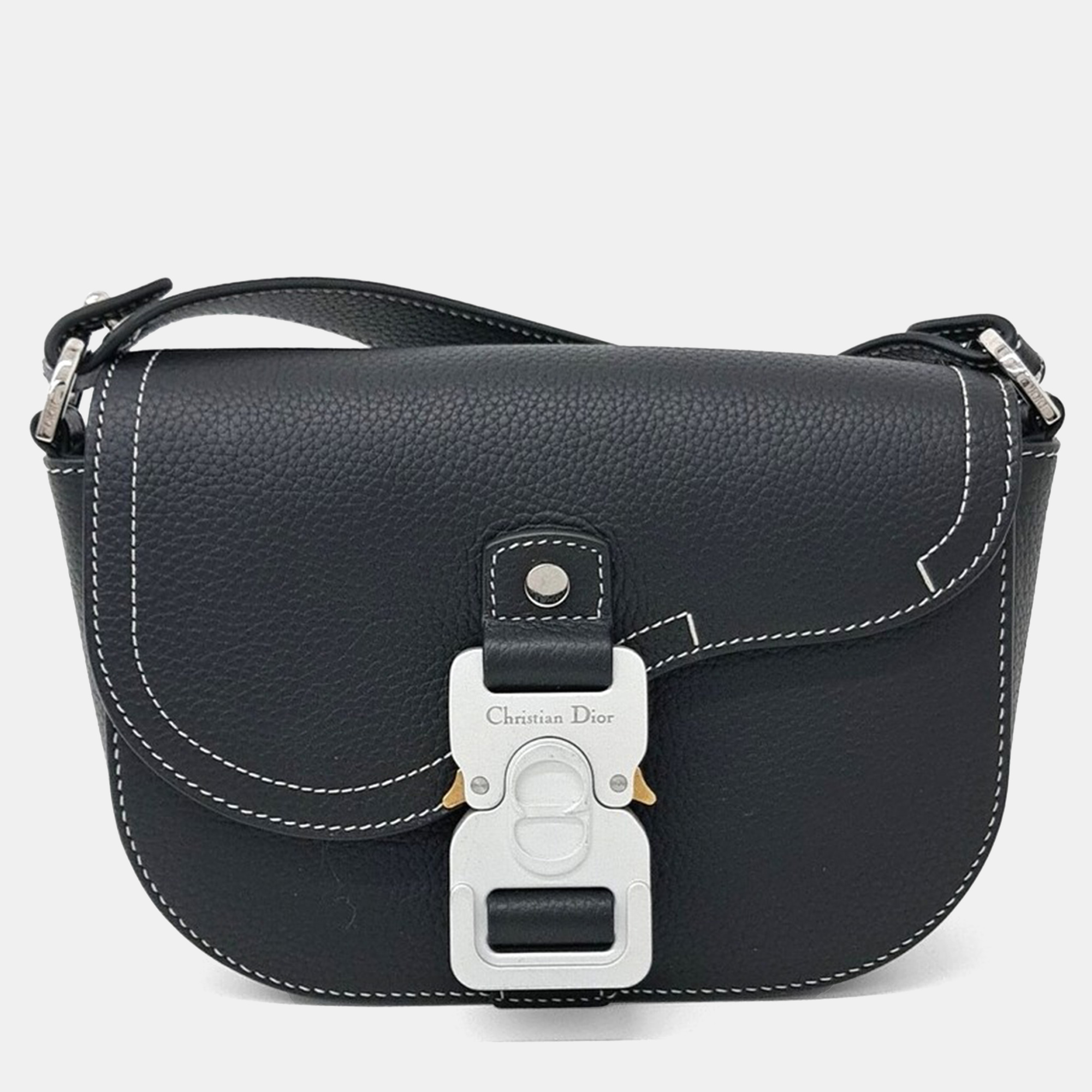 

Dior Black Leather Saddle Mini Messenger Bag