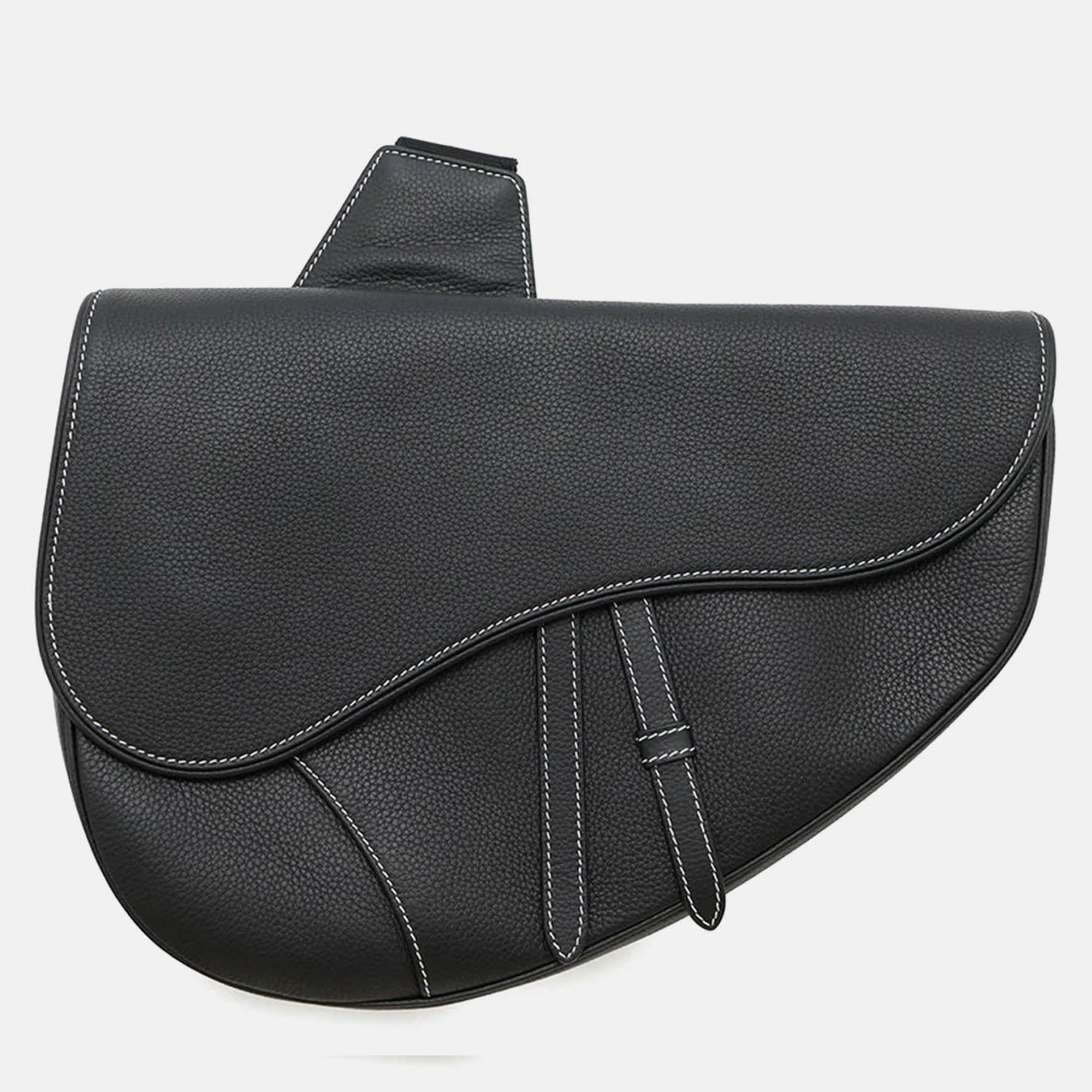 

Dior Maxi Saddle Black Calfskin Leather Shoulder Bag