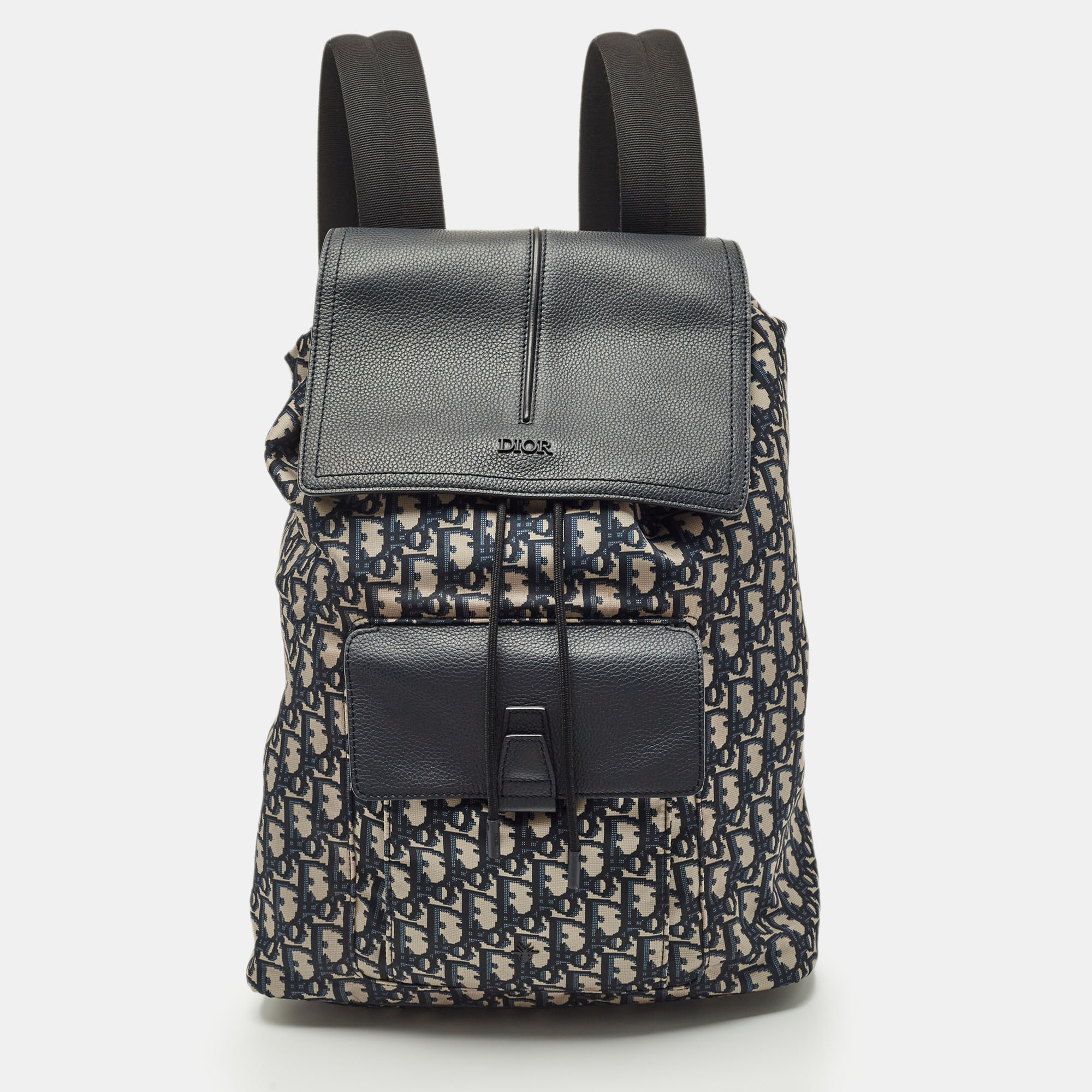 

Dior Navy Blue Oblique Nylon Motion Backpack
