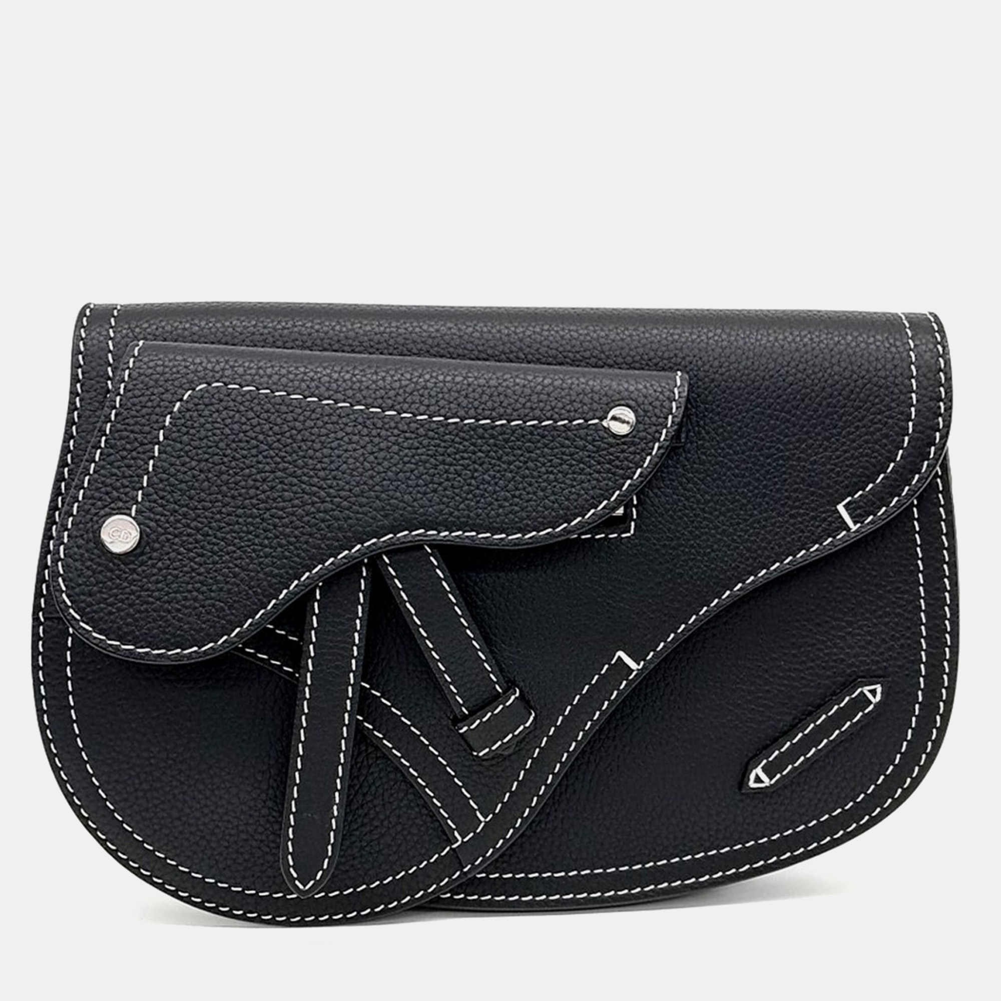 

Dior Homme Saddle Black Leather Pouch Bag