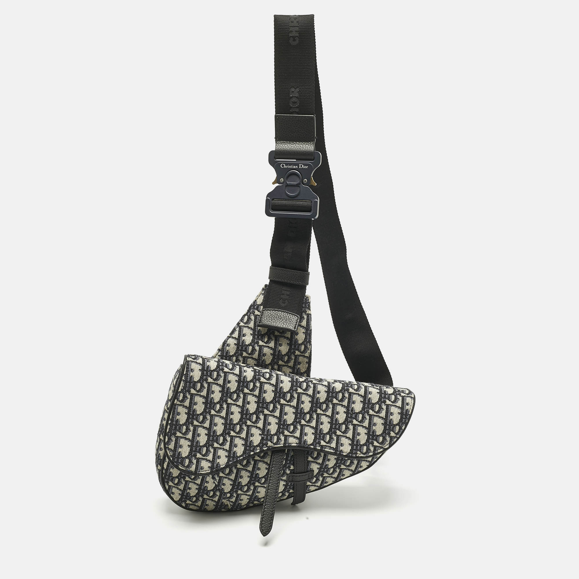 

Dior Black Oblique Canvas Saddle Bag