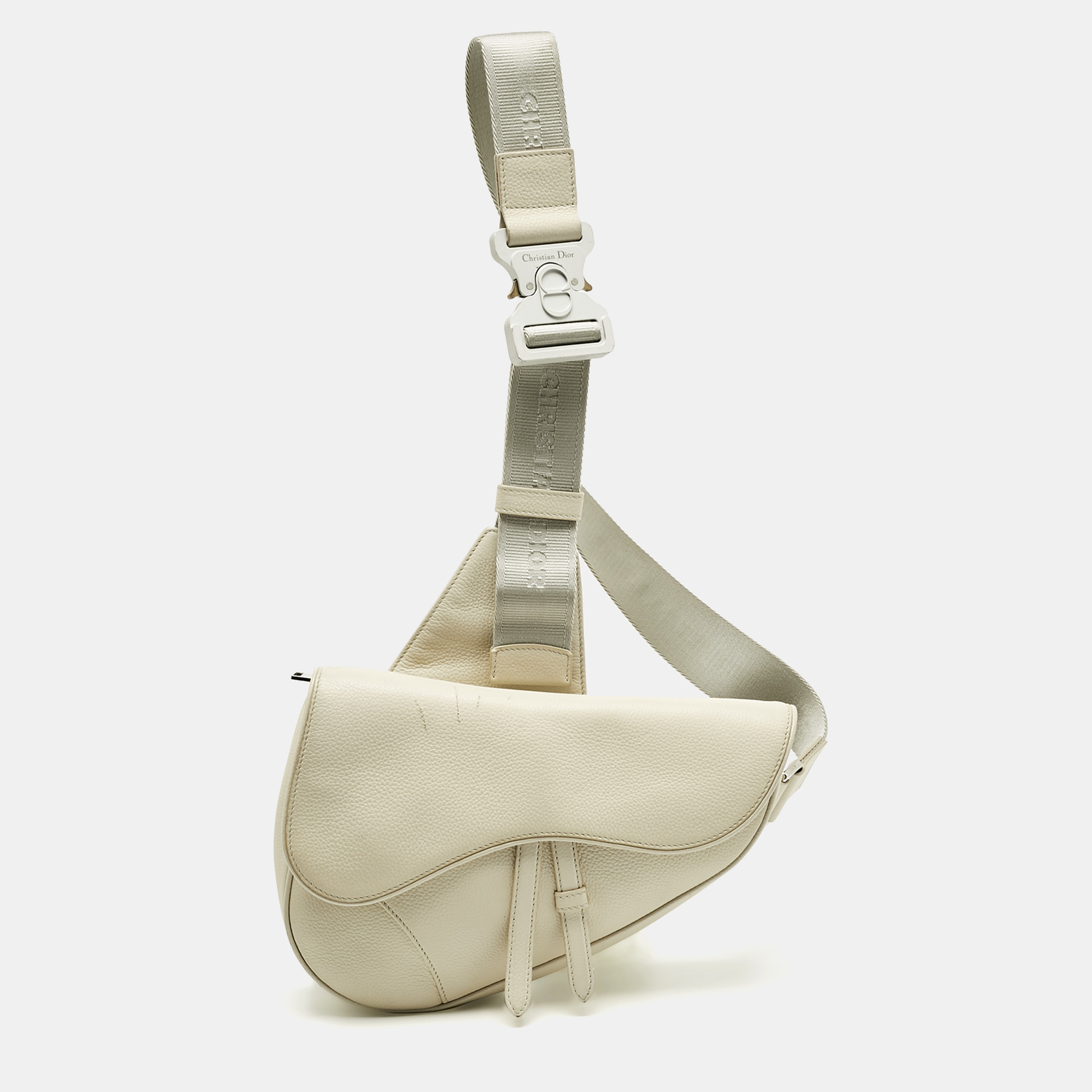 

Dior Off White Leather Saddle Crossbody Bag