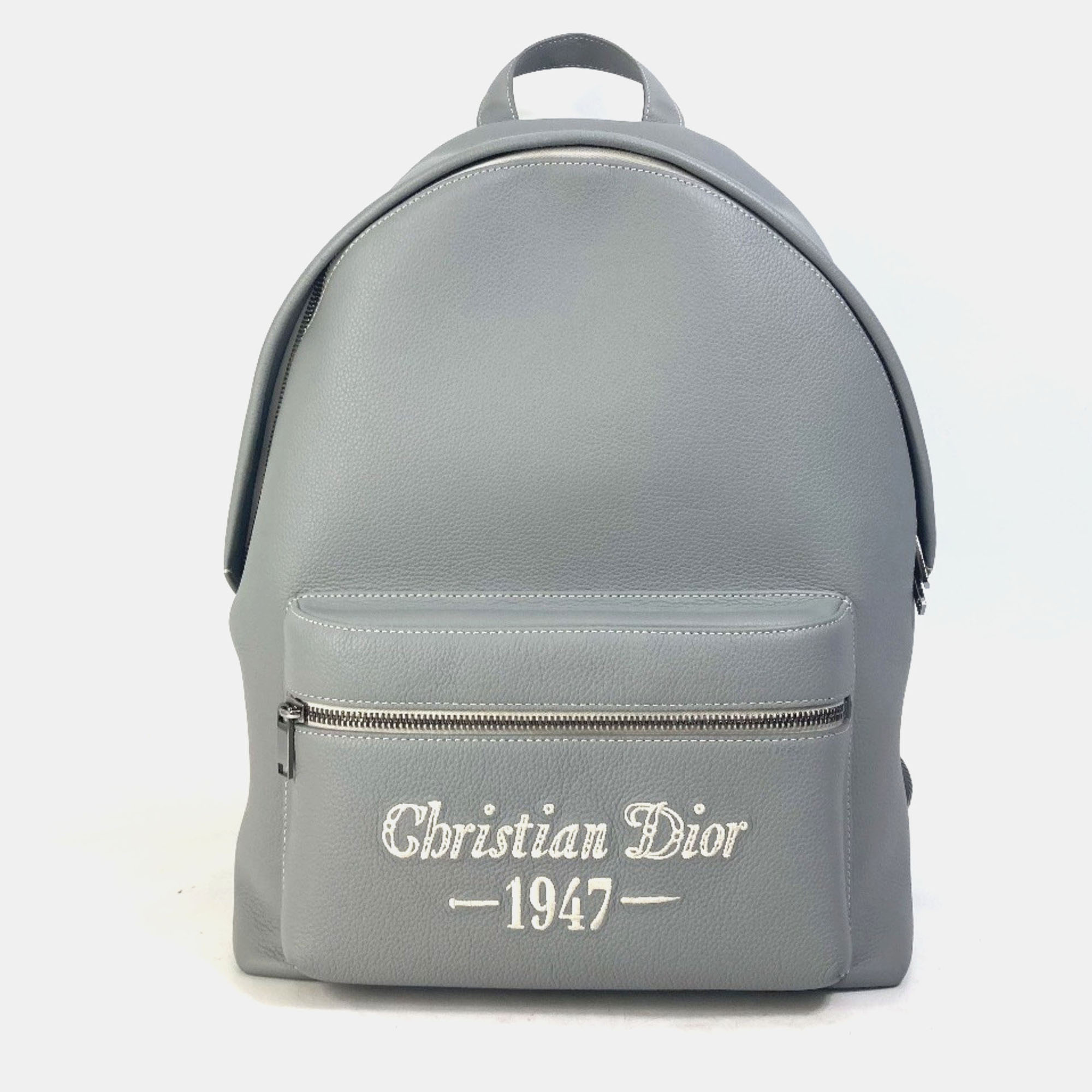 

Christian Dior Dior Rider 1947 Logo Backpack Gray Calfskin, Grey