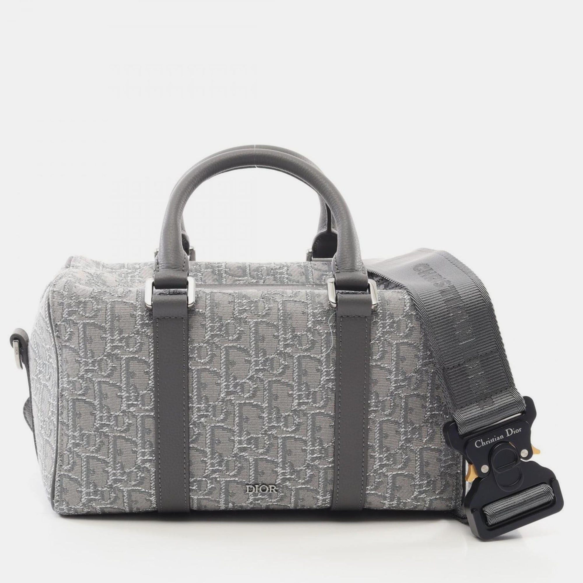 

Christian Dior Dior Lingot26 Lango Oblique Gray/Silver Canvas Leather Handbag, Grey