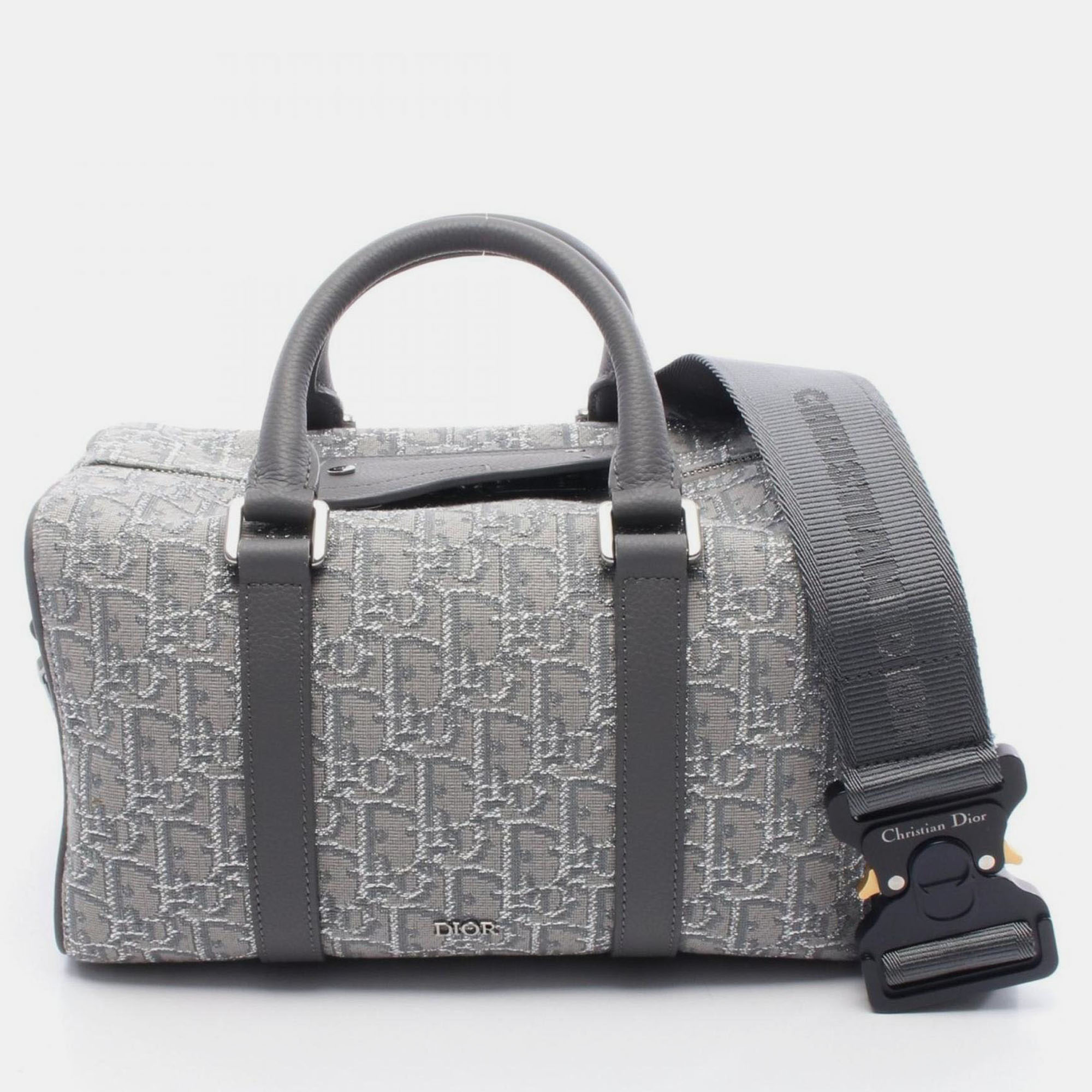 

Christian Dior Dior Lingot26 Lango Oblique Gray/Silver Canvas Leather Handbag, Grey
