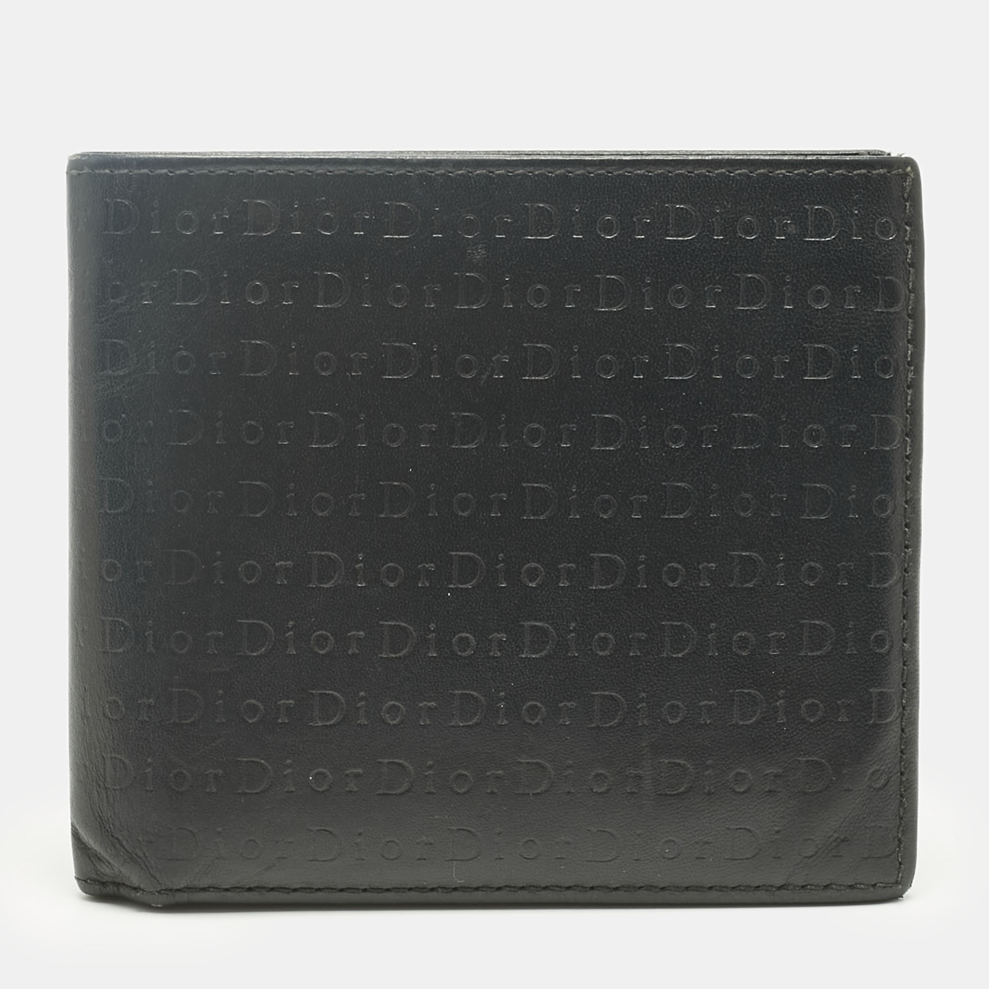 

Dior Black Logo Embossed Leather Bifold Wallet