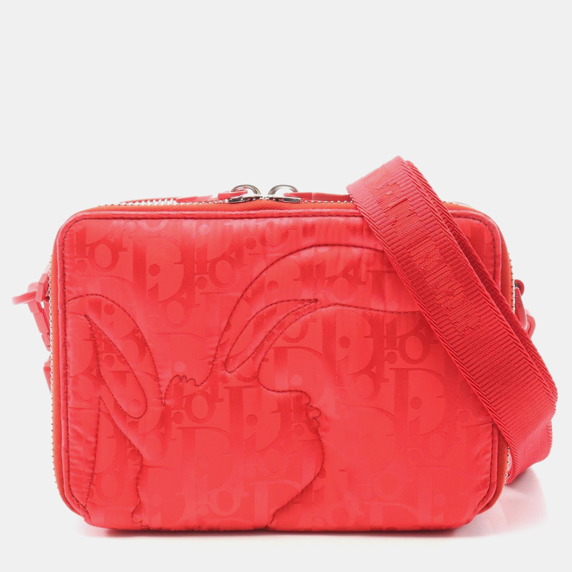 

Christian Dior Dior Christian X Erl Mirage Shoulder Bag Nylon And Leather Red