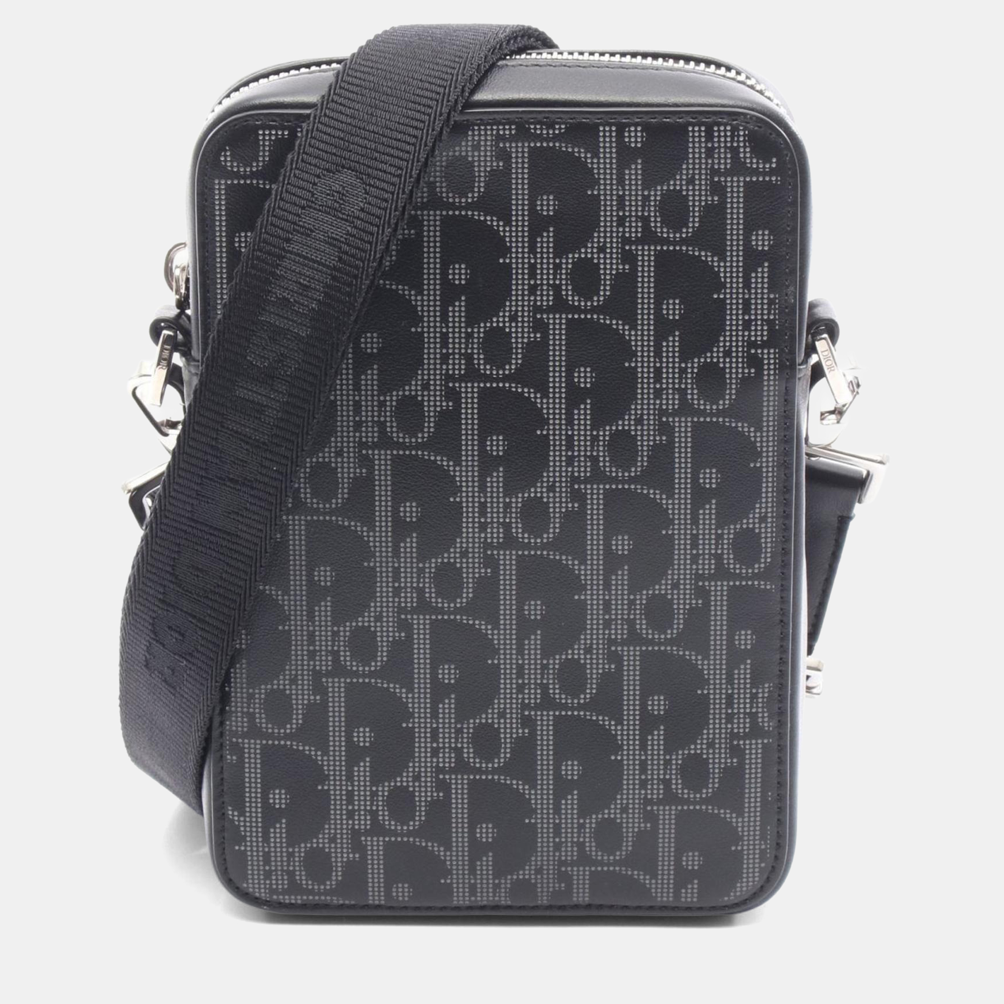 

Christian Dior Dior World Tour Messenger Pouch Oblique Shoulder Bag Leather Black/Gray