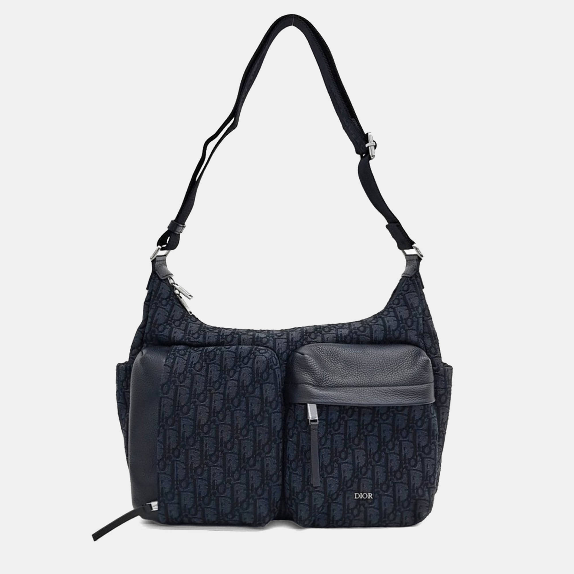 

Dior Black Fabric Rider Soft Hobo Bag Medium