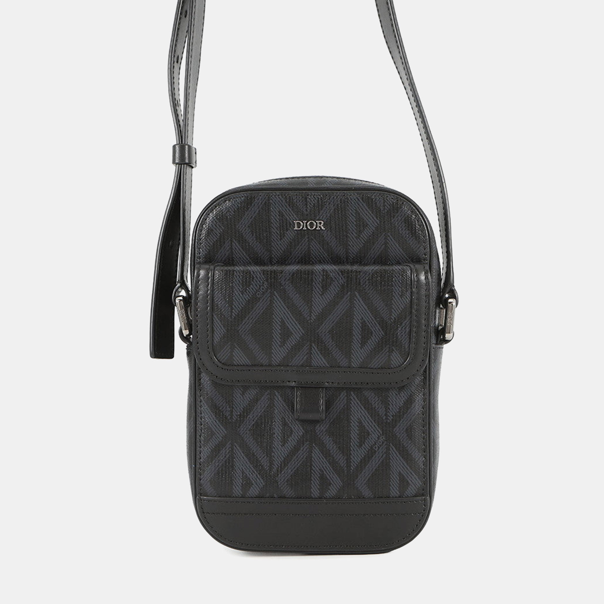 

Dior CD Hit The Road Vertical Pouch Shoulder Bag Black CanvasLeather