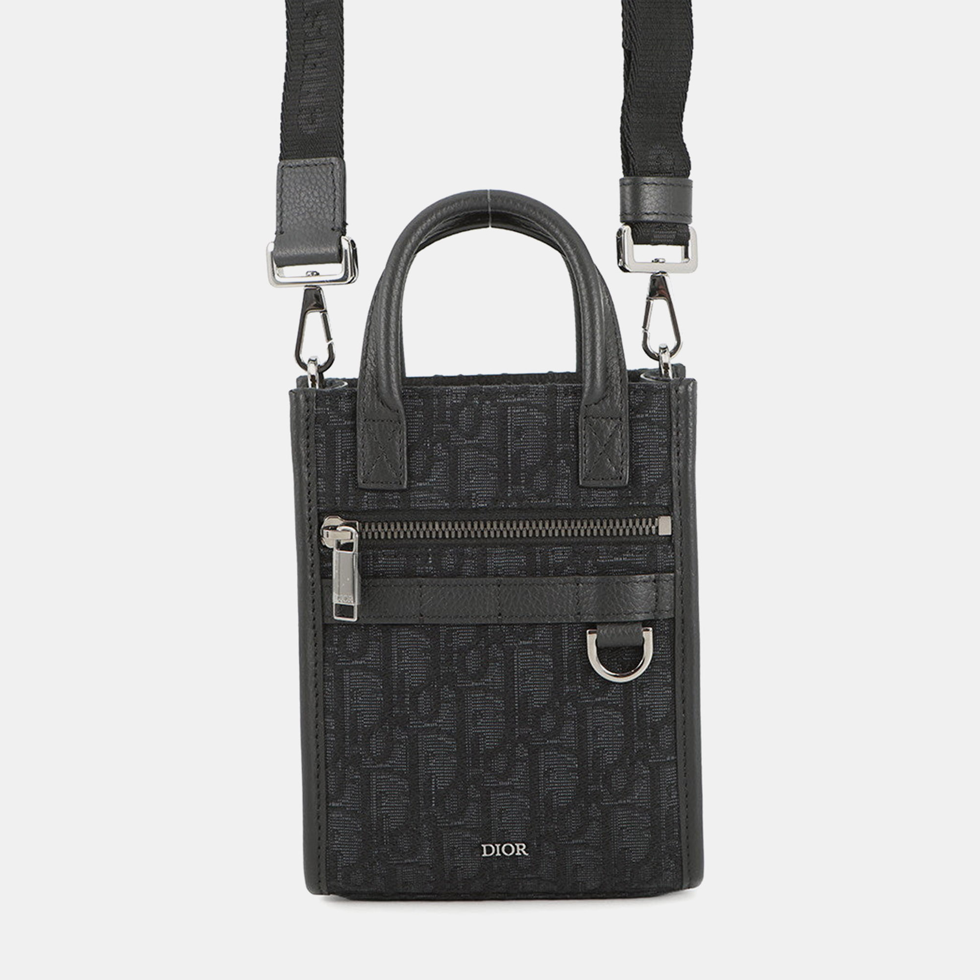 

Dior Oblique Safari North-South 2-Way Shoulder Bag Black Canvas Leather Size Mini