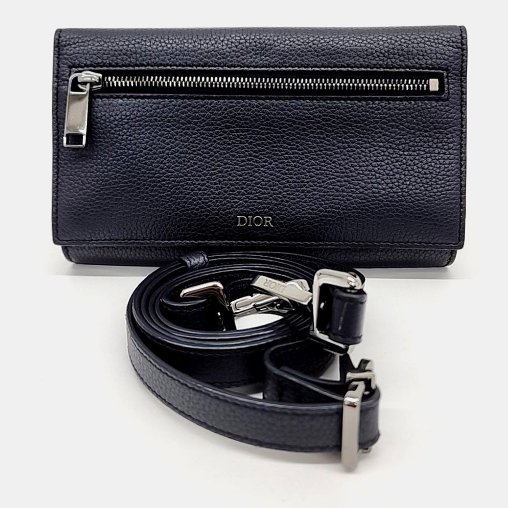 

Dior Navy Blue Leather Homme long wallet and crossbody bag